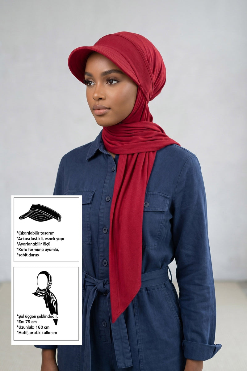 Practical Triangle Hijab with Adjustable Visor,SPS-2