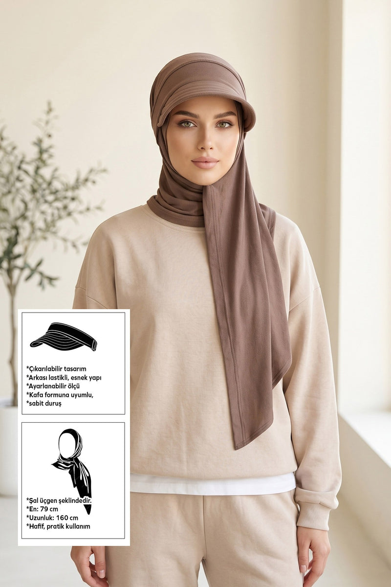 Practical Triangle Hijab with Adjustable Visor,SPS-2