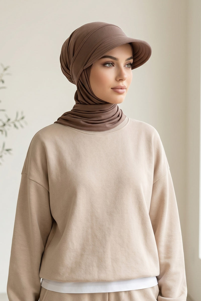 Practical Triangle Hijab with Adjustable Visor,SPS-2