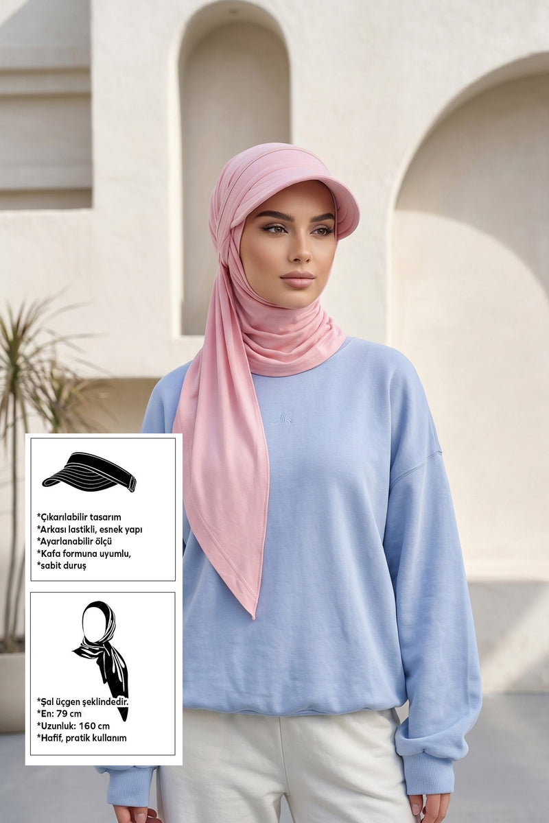 Practical Triangle Hijab with Adjustable Visor,SPS-2