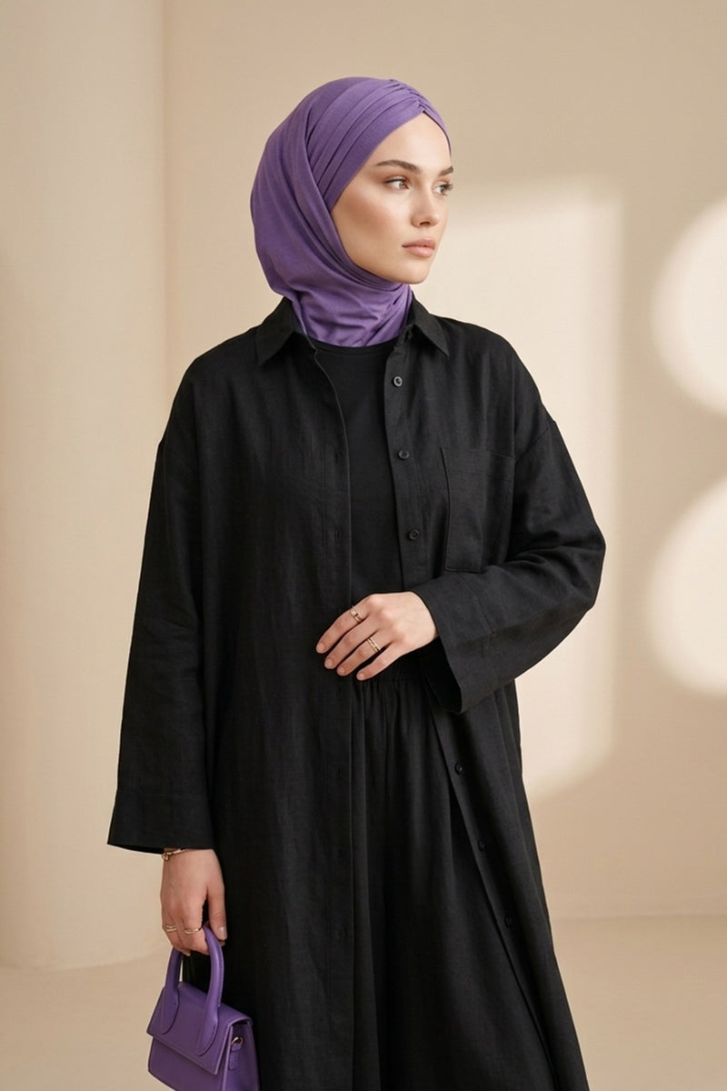 Pre-Styled Draped Jersey Hijab - Non-Slip, Breathable & Comfortable Ready-to-Wear Shawl,CPS-95