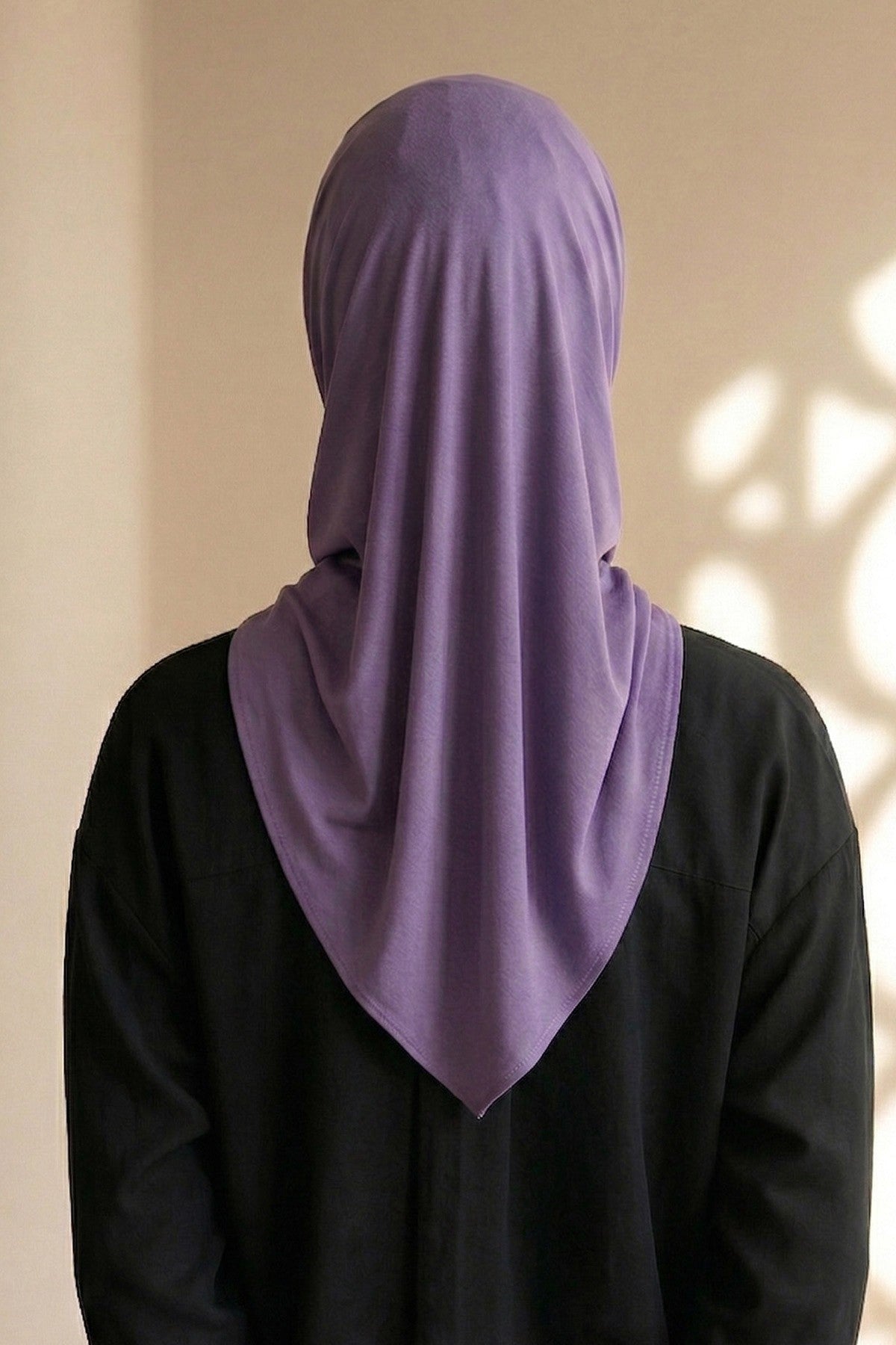 Pre-Styled Draped Jersey Hijab - Non-Slip, Breathable & Comfortable Ready-to-Wear Shawl,CPS-95 Purple 2