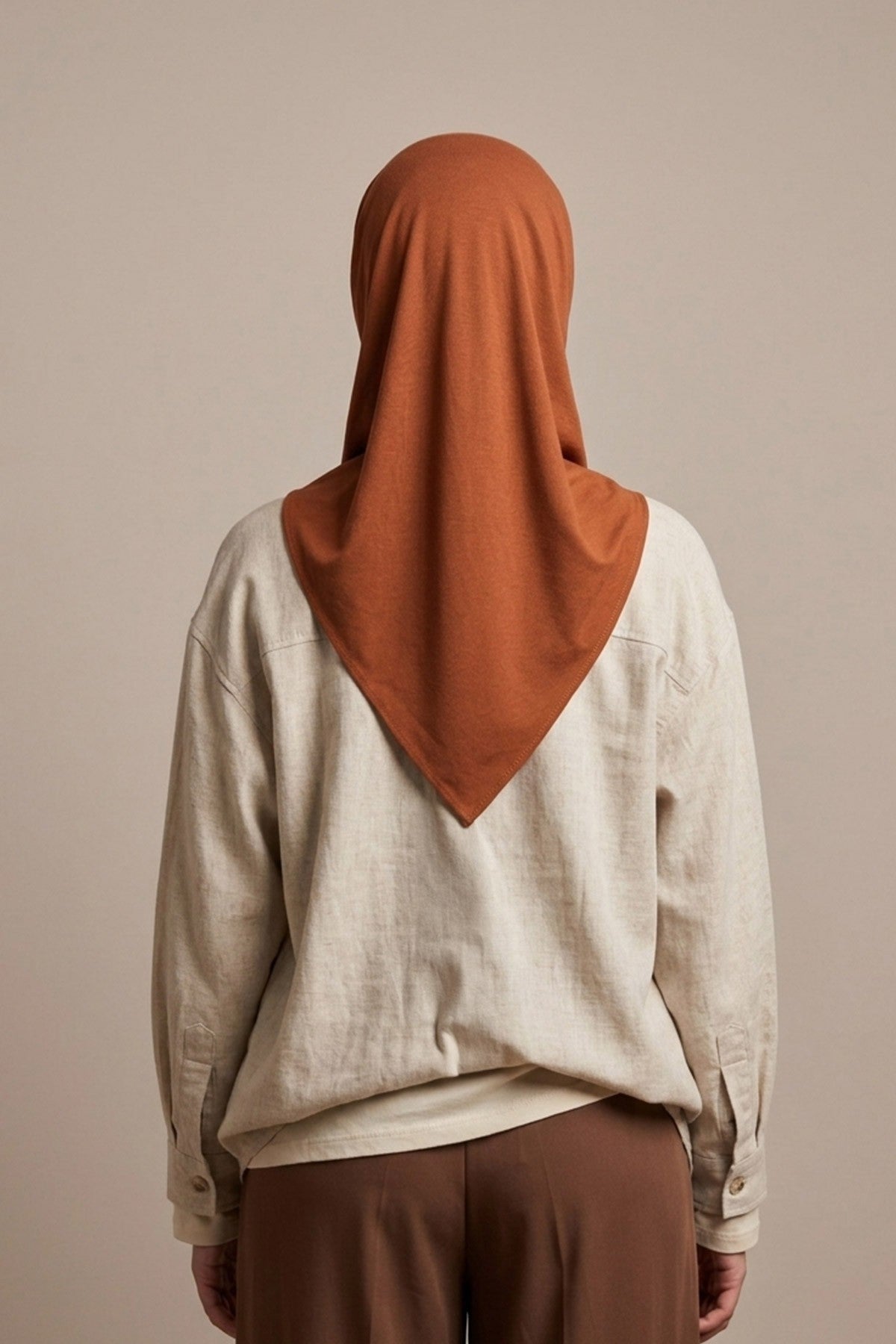 Pre-Styled Draped Jersey Hijab - Non-Slip, Breathable & Comfortable Ready-to-Wear Shawl,CPS-95 Tile Red