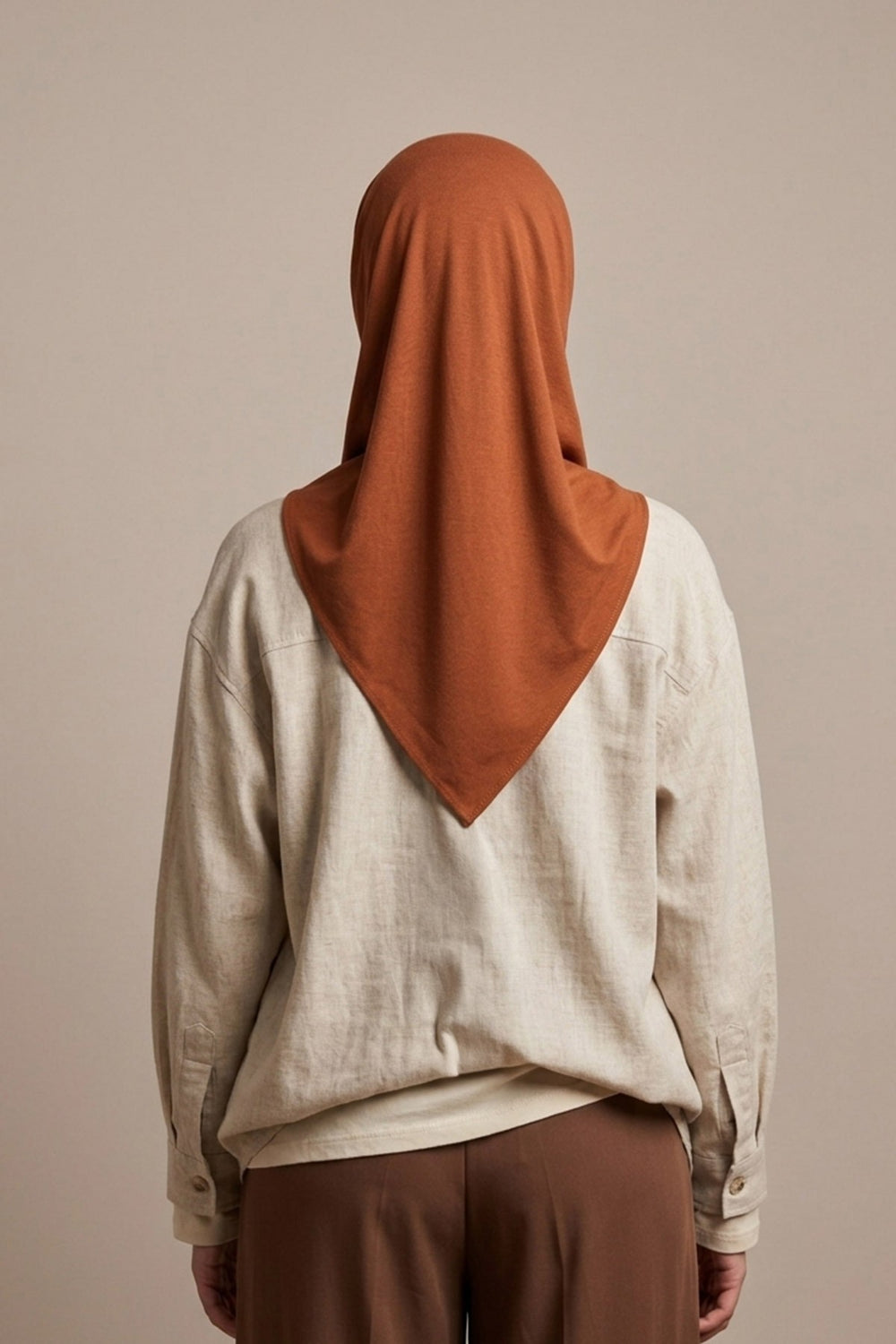 Pre-Styled Draped Jersey Hijab - Non-Slip, Breathable & Comfortable Ready-to-Wear Shawl,CPS-95 Tile Red