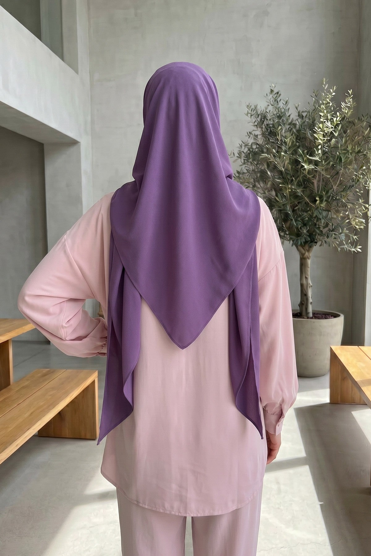 Premium Crepe Hijab Shawl, Soft Non-Slip Ready-to-Wear Modest Scarf,PS-63