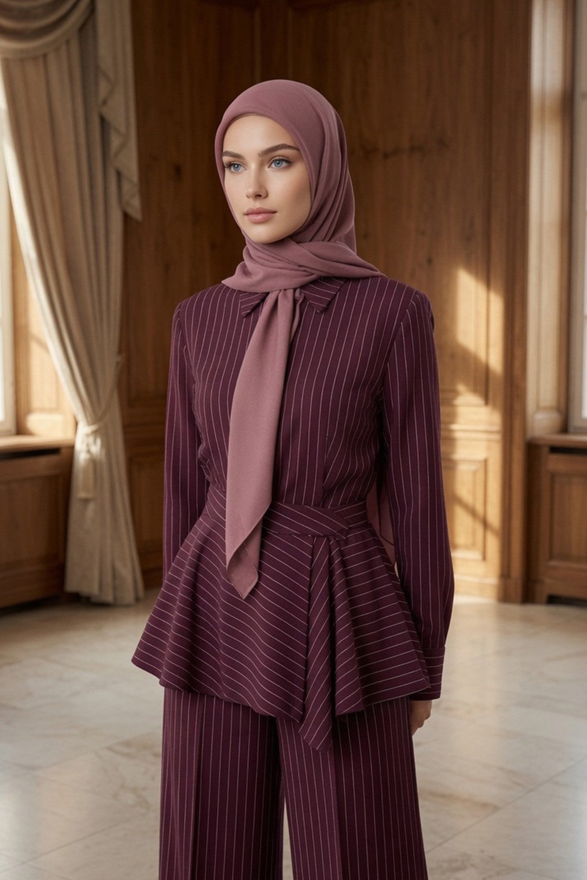 Premium Crepe Hijab Shawl, Soft Non-Slip Ready-to-Wear Modest Scarf,PS-63