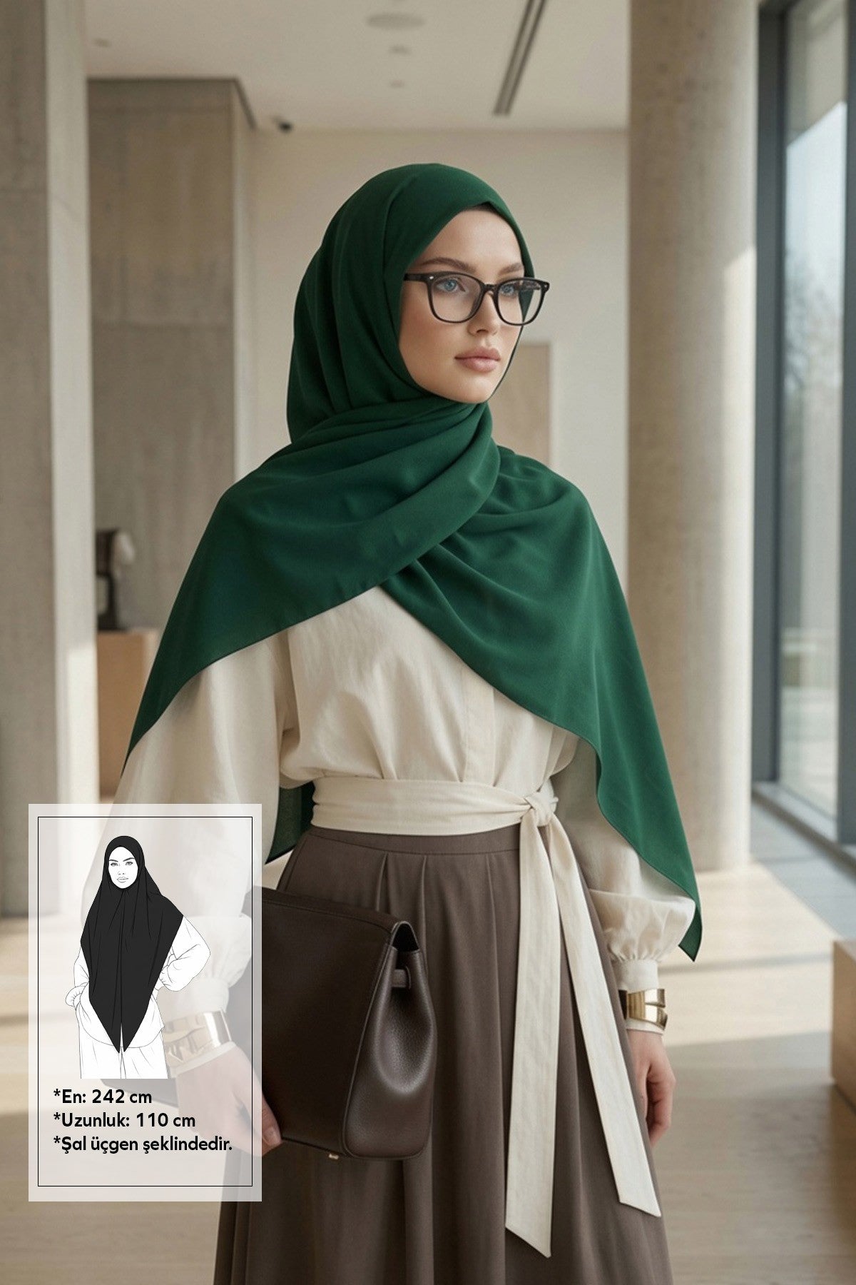 Premium Crepe Hijab Shawl, Soft Non-Slip Ready-to-Wear Modest Scarf,PS-63
