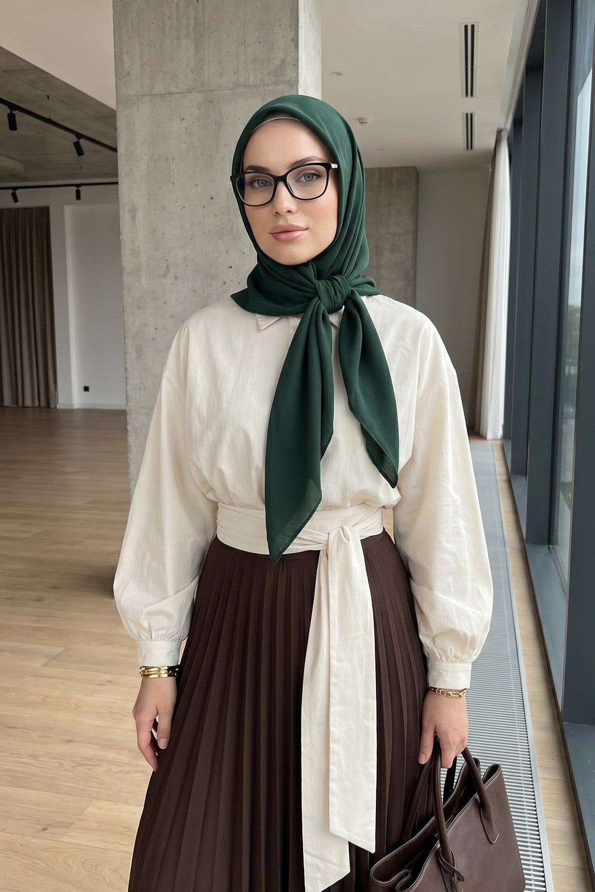 Premium Crepe Hijab Shawl, Soft Non-Slip Ready-to-Wear Modest Scarf,PS-63