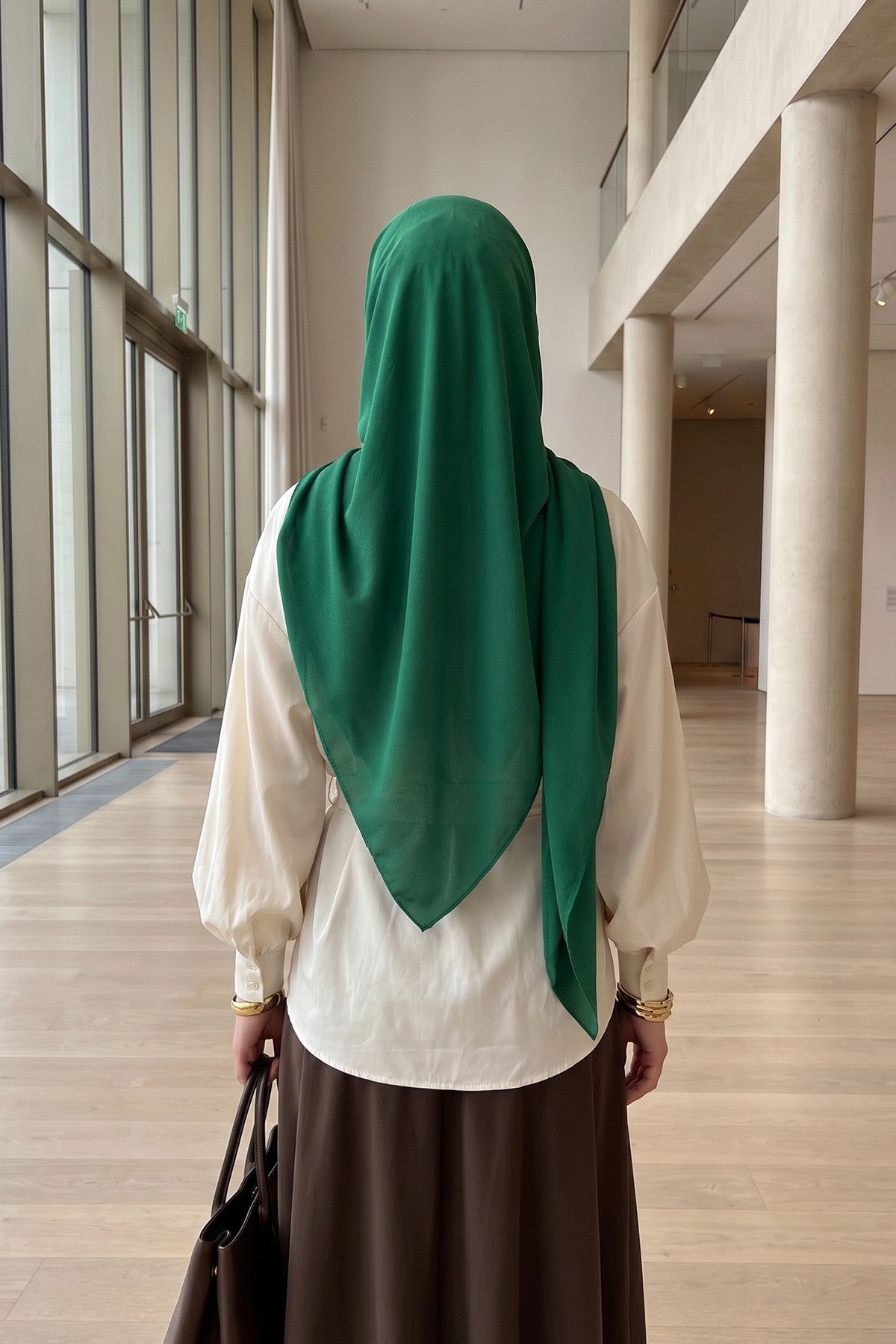Premium Crepe Hijab Shawl, Soft Non-Slip Ready-to-Wear Modest Scarf,PS-63