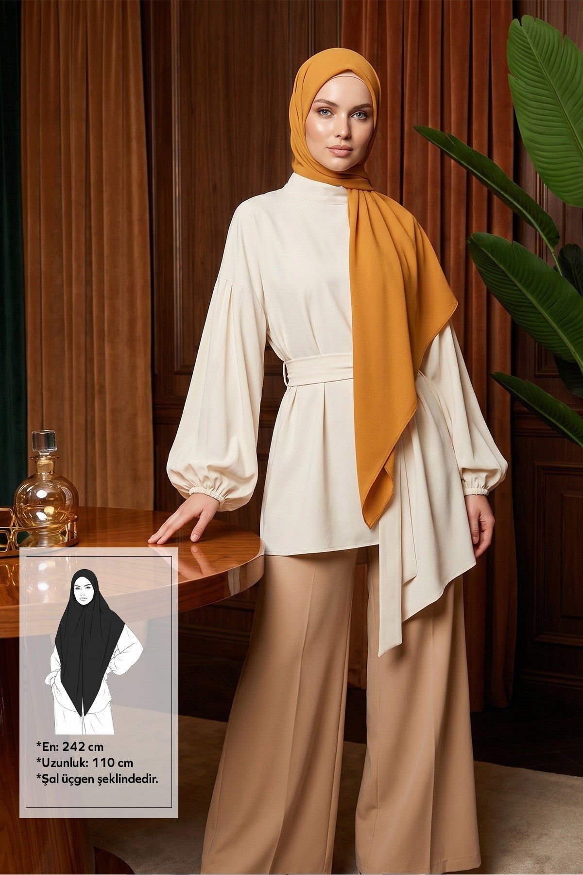 Premium Crepe Hijab Shawl, Soft Non-Slip Ready-to-Wear Modest Scarf,PS-63