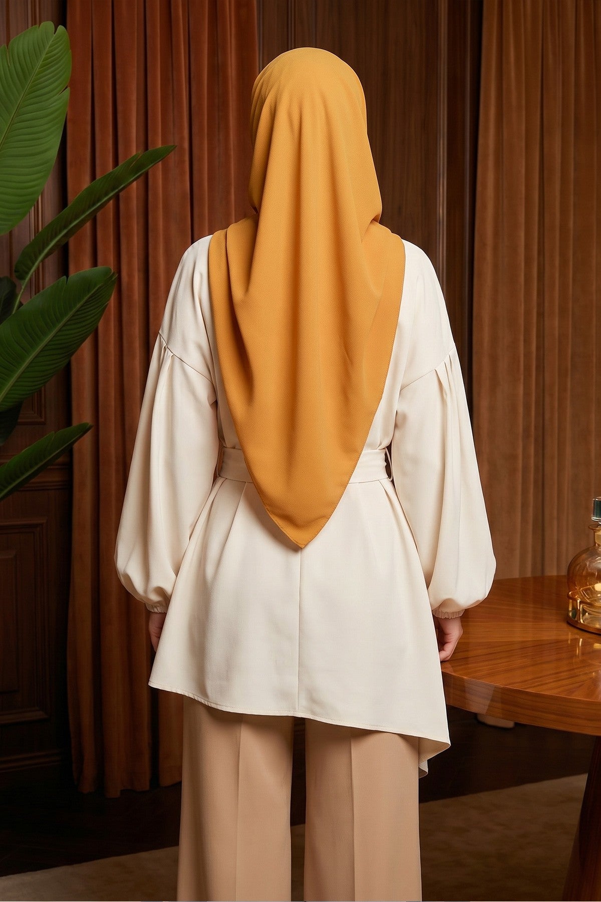 Premium Crepe Hijab Shawl, Soft Non-Slip Ready-to-Wear Modest Scarf,PS-63