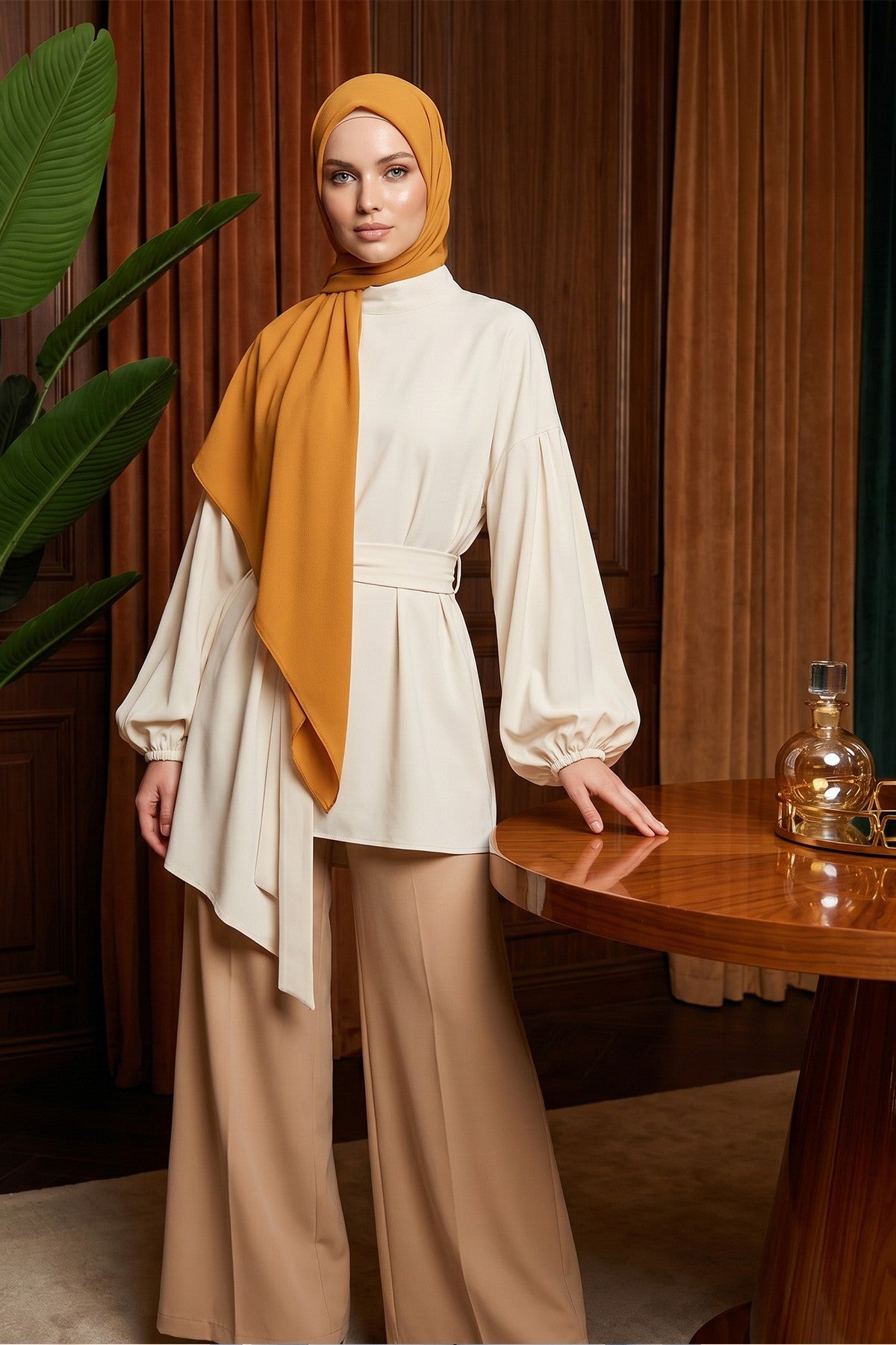 Premium Crepe Hijab Shawl, Soft Non-Slip Ready-to-Wear Modest Scarf,PS-63