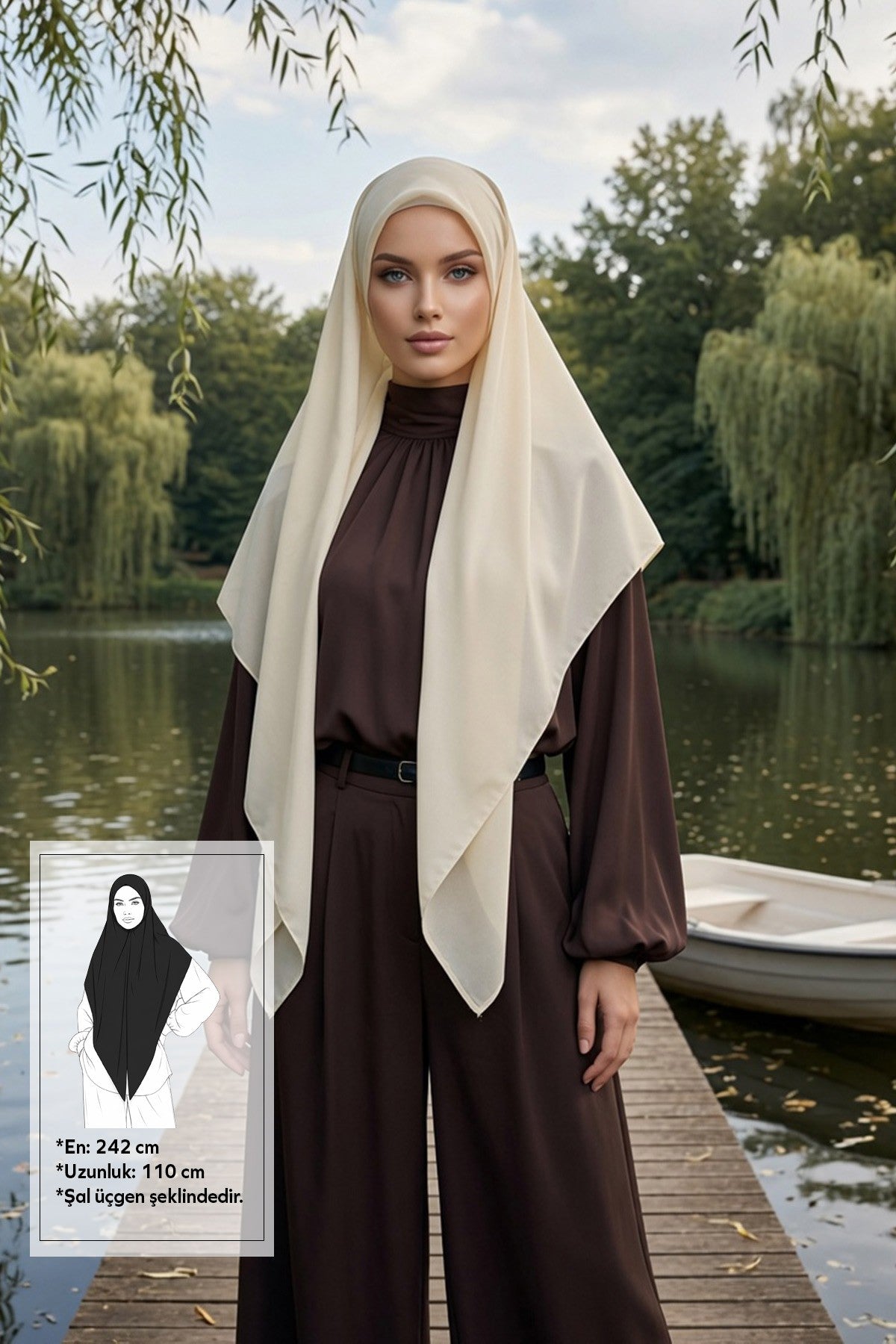 Premium Crepe Hijab Shawl, Soft Non-Slip Ready-to-Wear Modest Scarf,PS-63