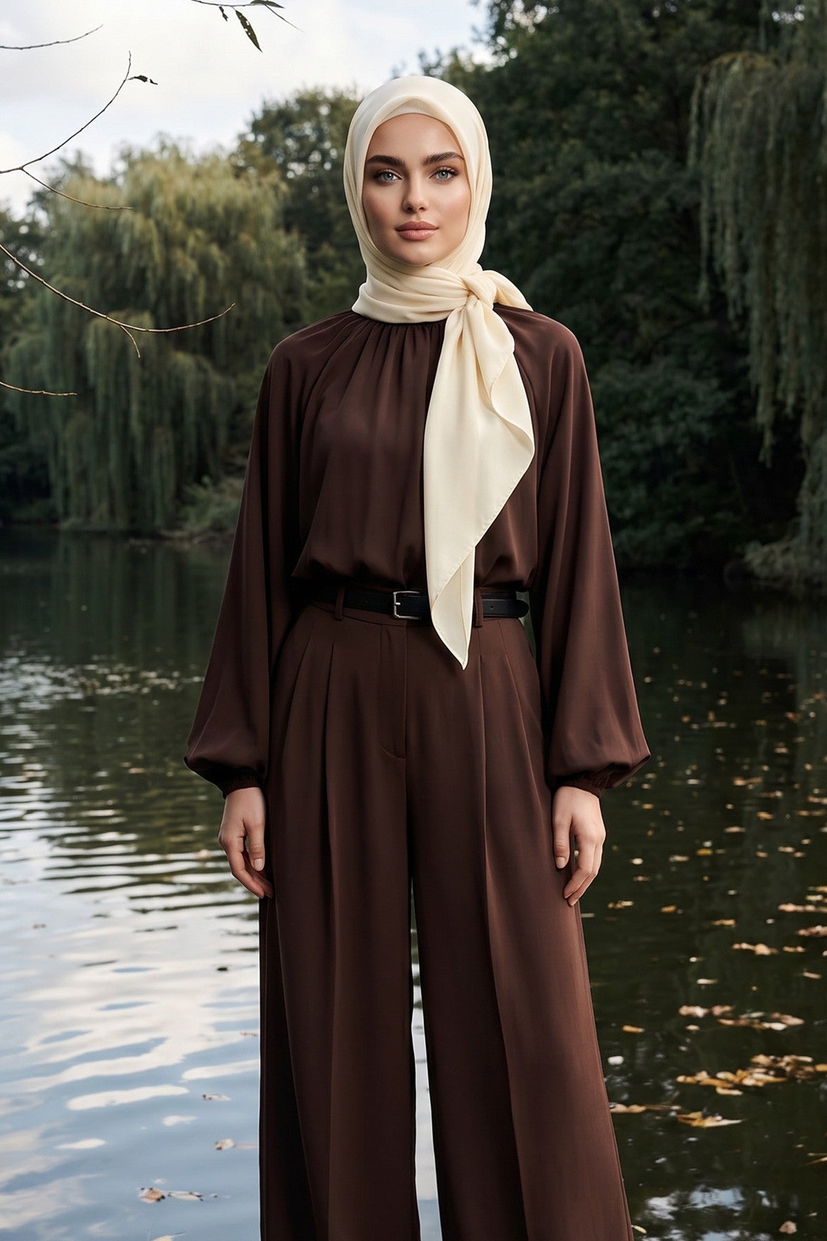 Premium Crepe Hijab Shawl, Soft Non-Slip Ready-to-Wear Modest Scarf,PS-63