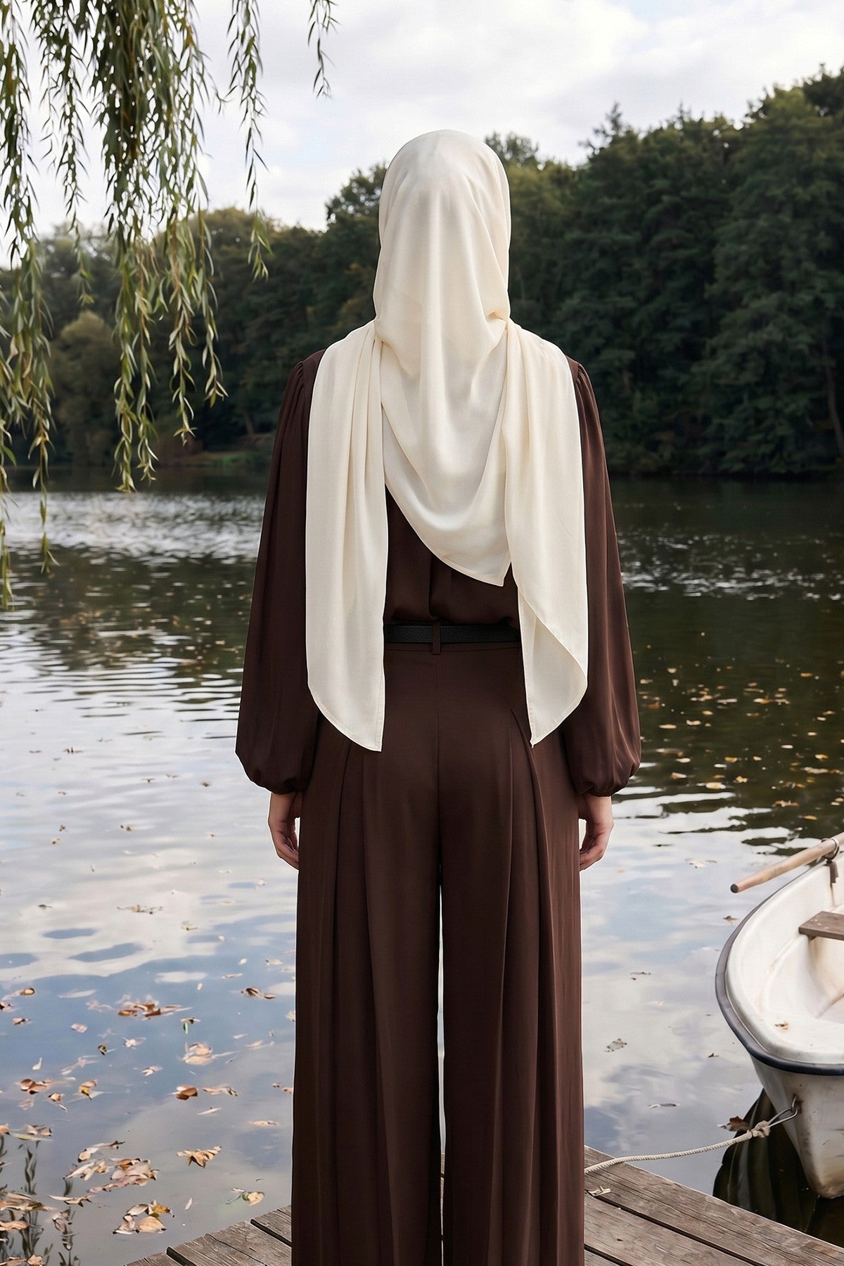 Premium Crepe Hijab Shawl, Soft Non-Slip Ready-to-Wear Modest Scarf,PS-63