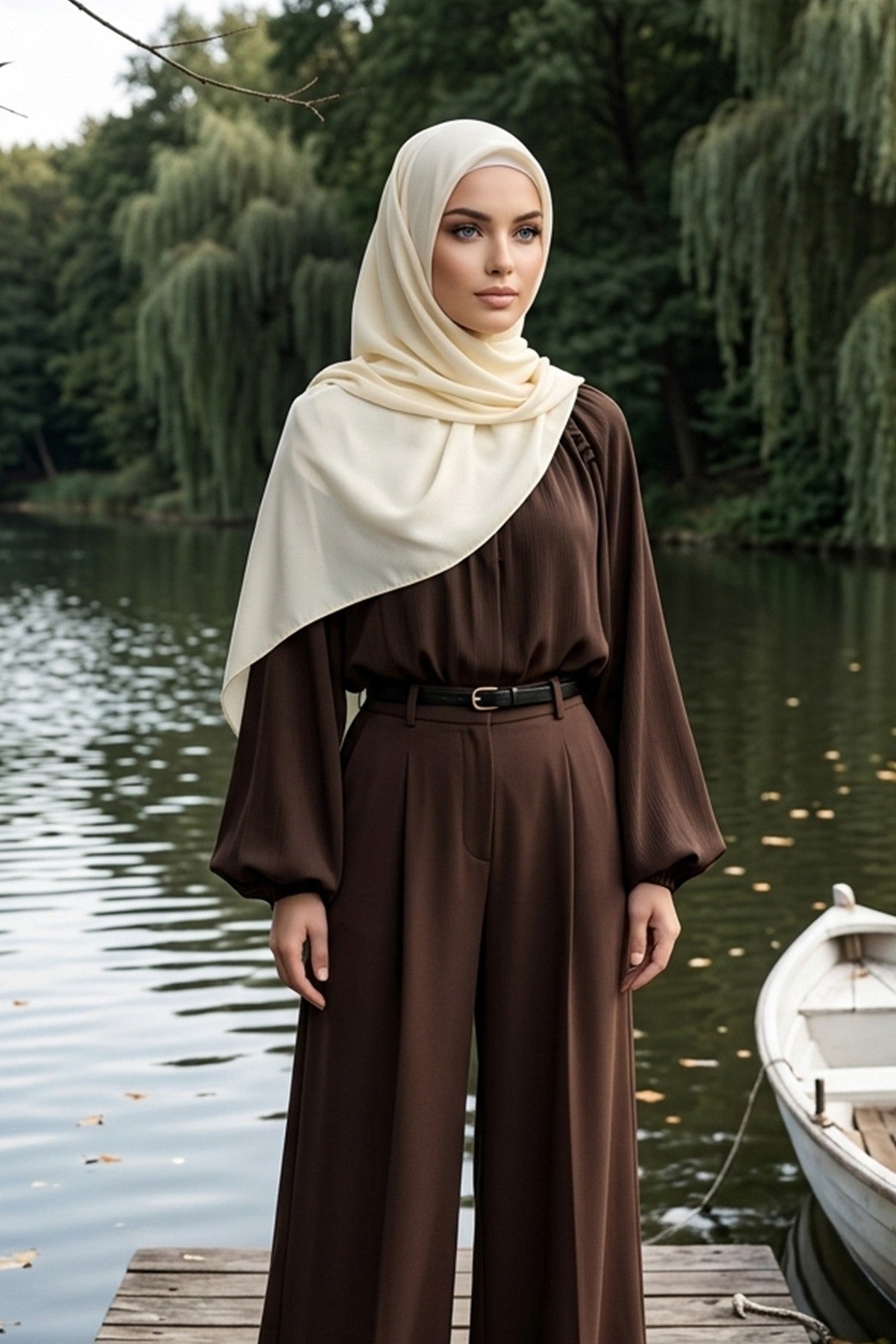 Premium Crepe Hijab Shawl, Soft Non-Slip Ready-to-Wear Modest Scarf,PS-63