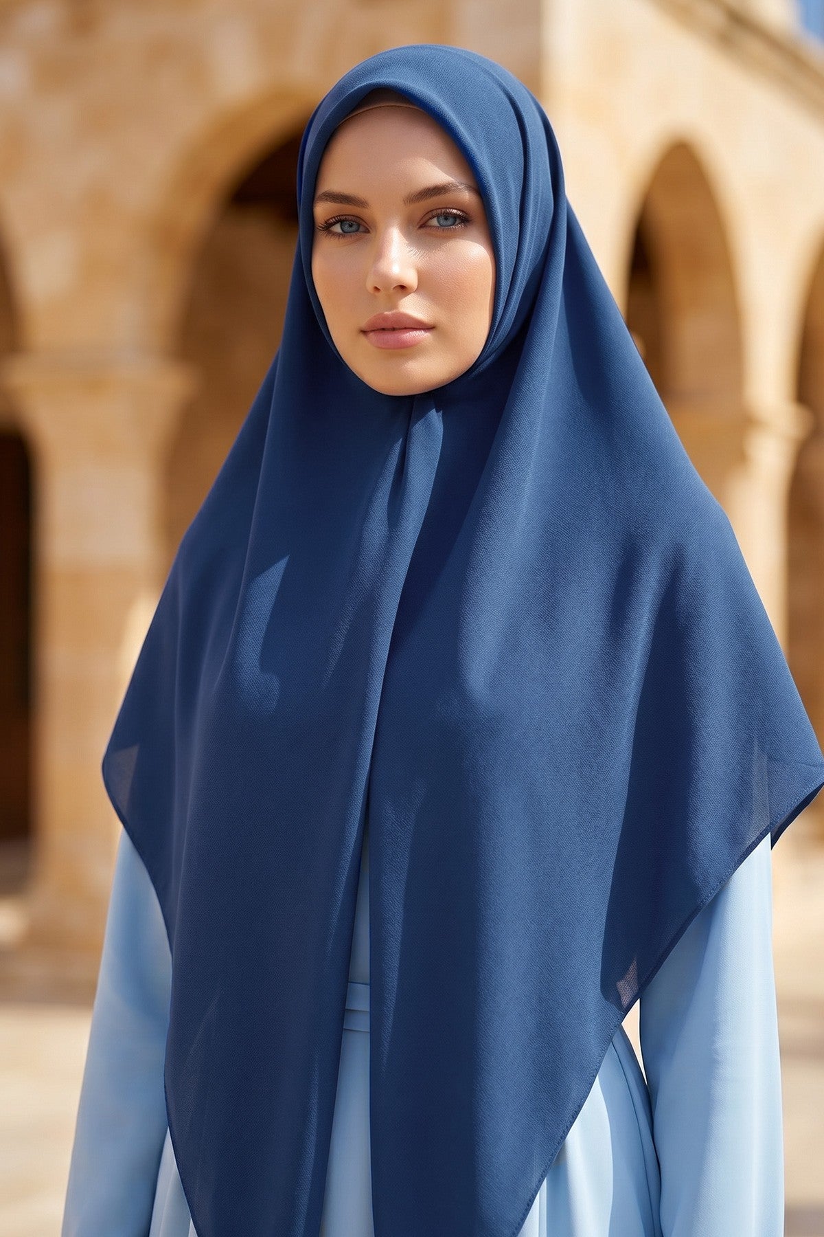 Premium Crepe Hijab Shawl, Soft Non-Slip Ready-to-Wear Modest Scarf,PS-63