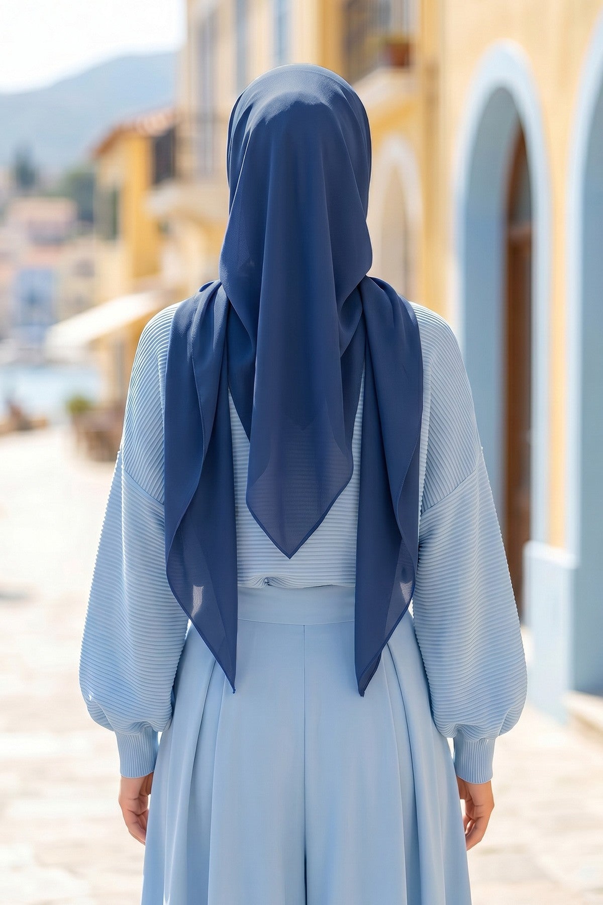 Premium Crepe Hijab Shawl, Soft Non-Slip Ready-to-Wear Modest Scarf,PS-63