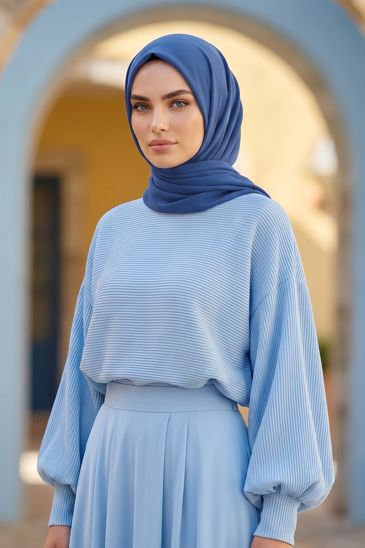 Premium Crepe Hijab Shawl, Soft Non-Slip Ready-to-Wear Modest Scarf,PS-63