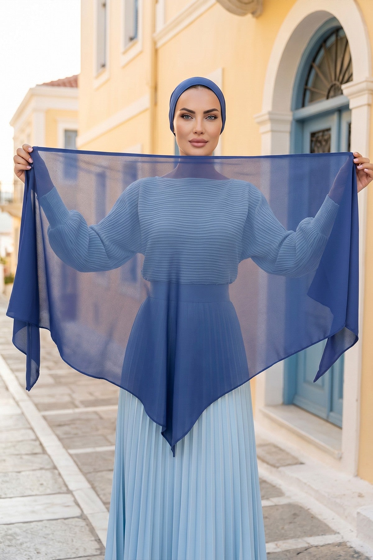 Premium Crepe Hijab Shawl, Soft Non-Slip Ready-to-Wear Modest Scarf,PS-63