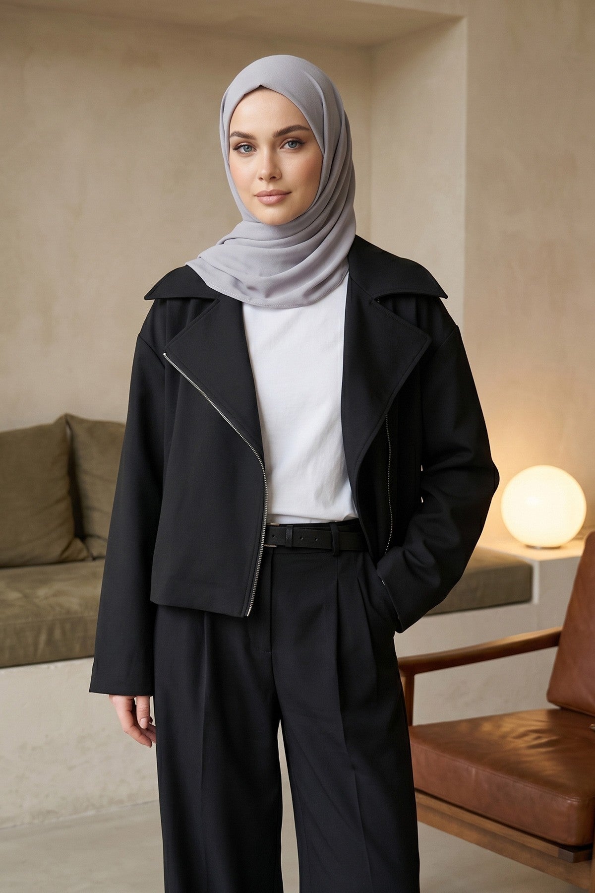 Premium Crepe Hijab Shawl, Soft Non-Slip Ready-to-Wear Modest Scarf,PS-63