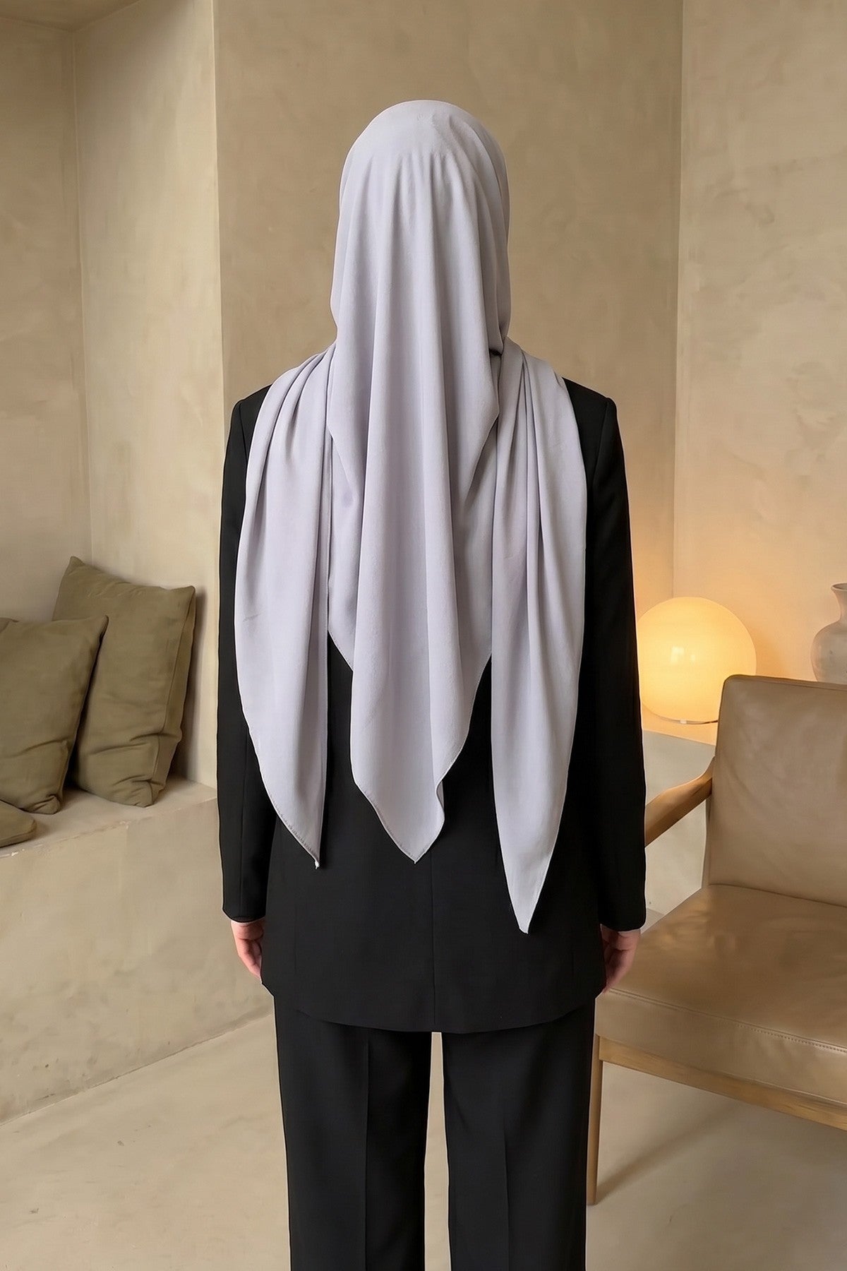Premium Crepe Hijab Shawl, Soft Non-Slip Ready-to-Wear Modest Scarf,PS-63