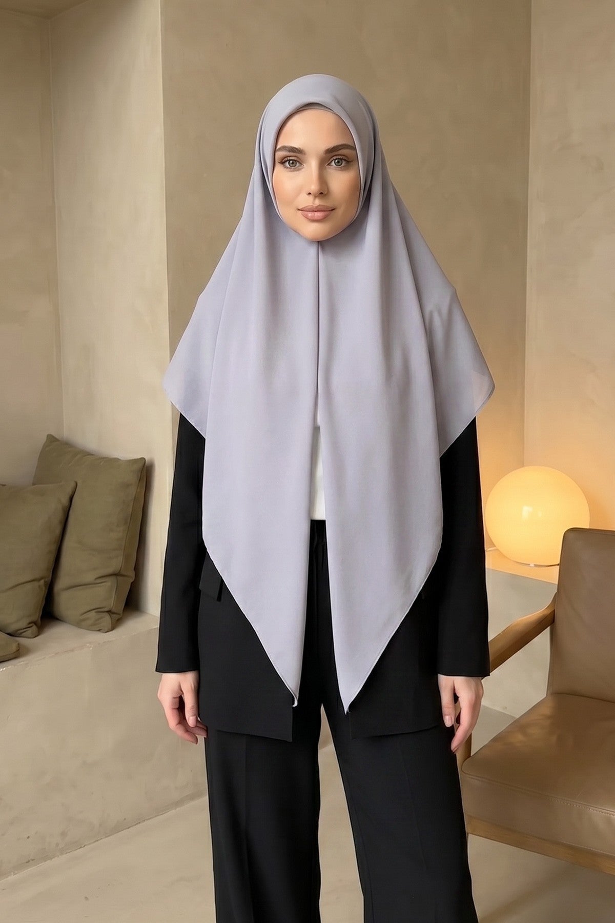 Premium Crepe Hijab Shawl, Soft Non-Slip Ready-to-Wear Modest Scarf,PS-63