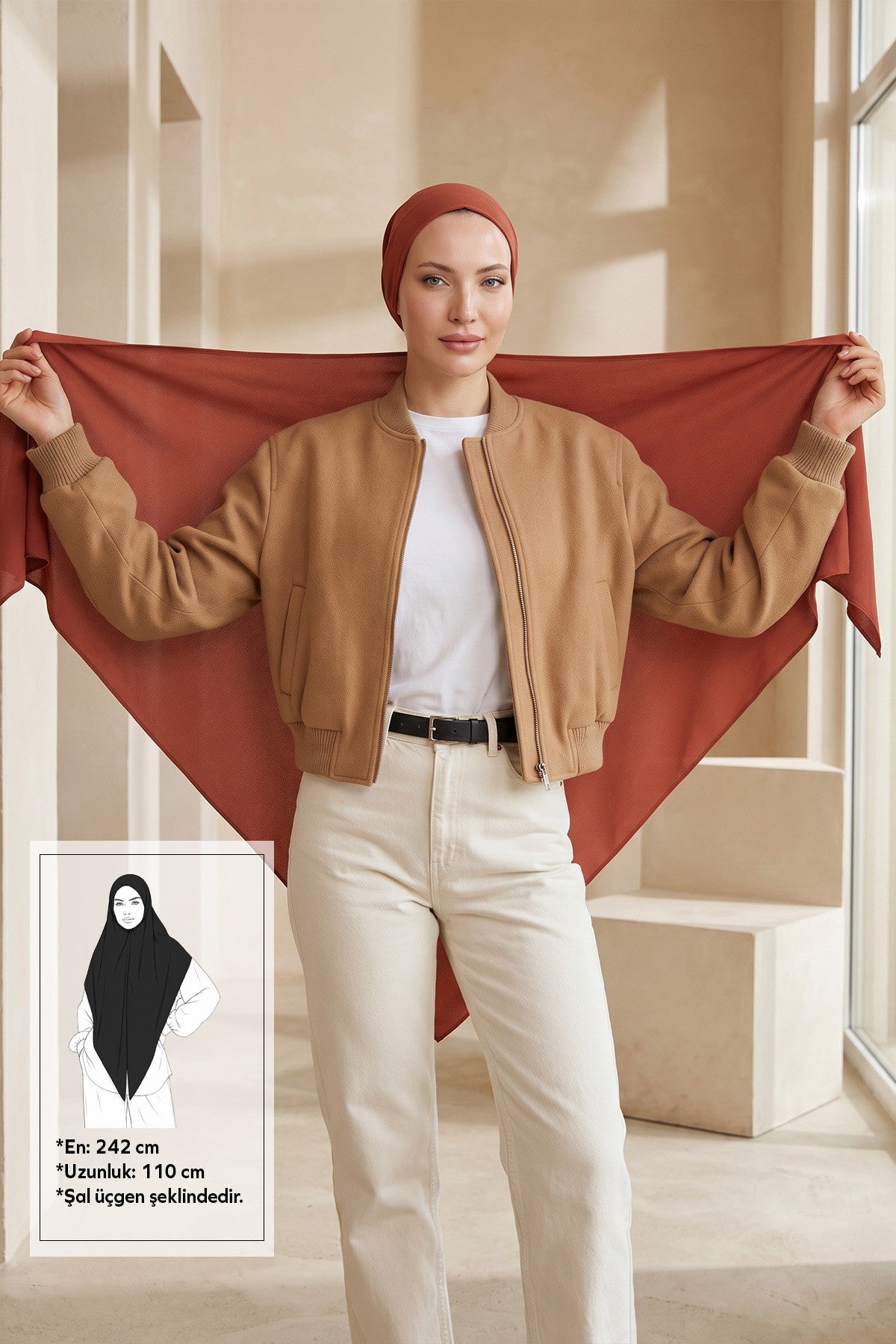 Premium Crepe Hijab Shawl, Soft Non-Slip Ready-to-Wear Modest Scarf,PS-63