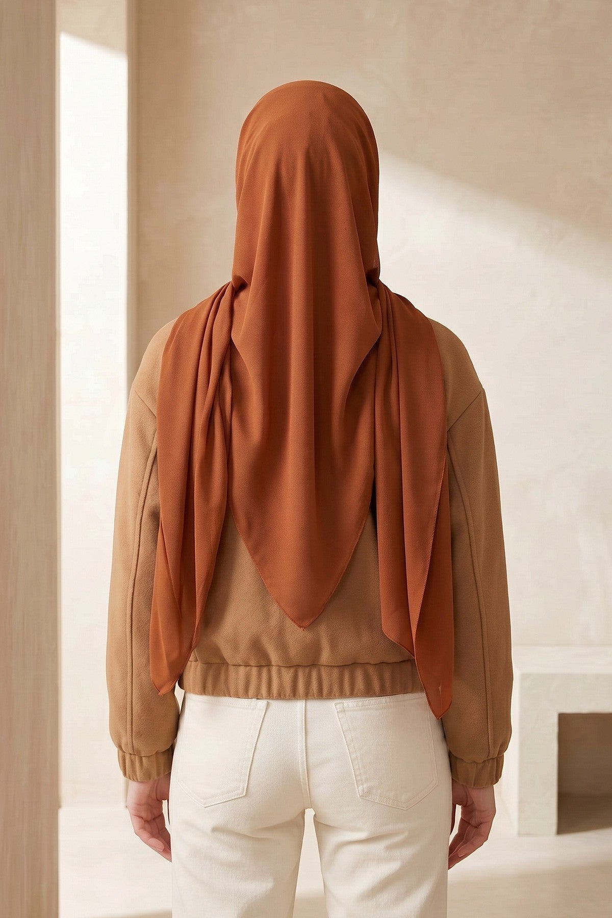 Premium Crepe Hijab Shawl, Soft Non-Slip Ready-to-Wear Modest Scarf,PS-63