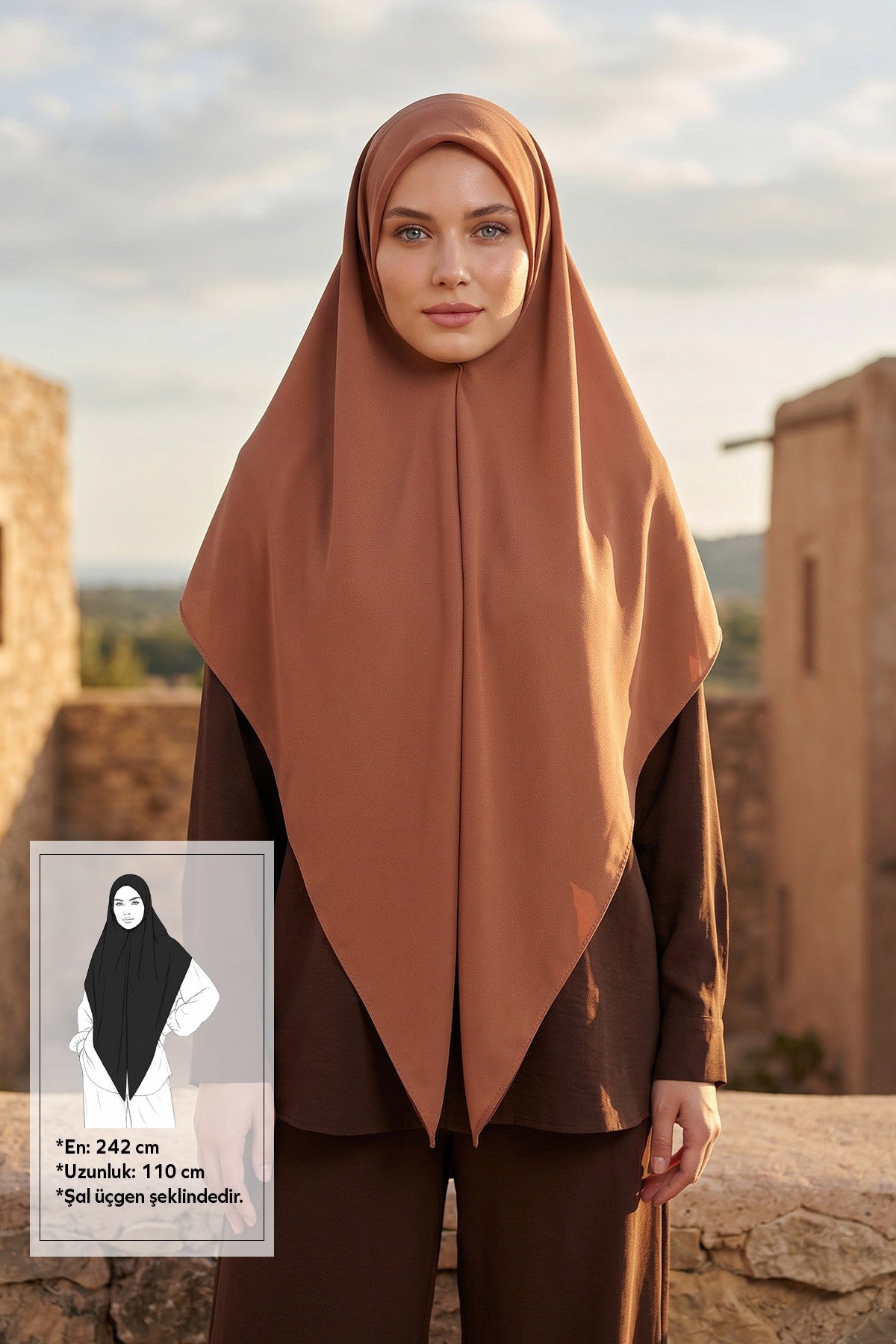 Premium Crepe Hijab Shawl, Soft Non-Slip Ready-to-Wear Modest Scarf,PS-63