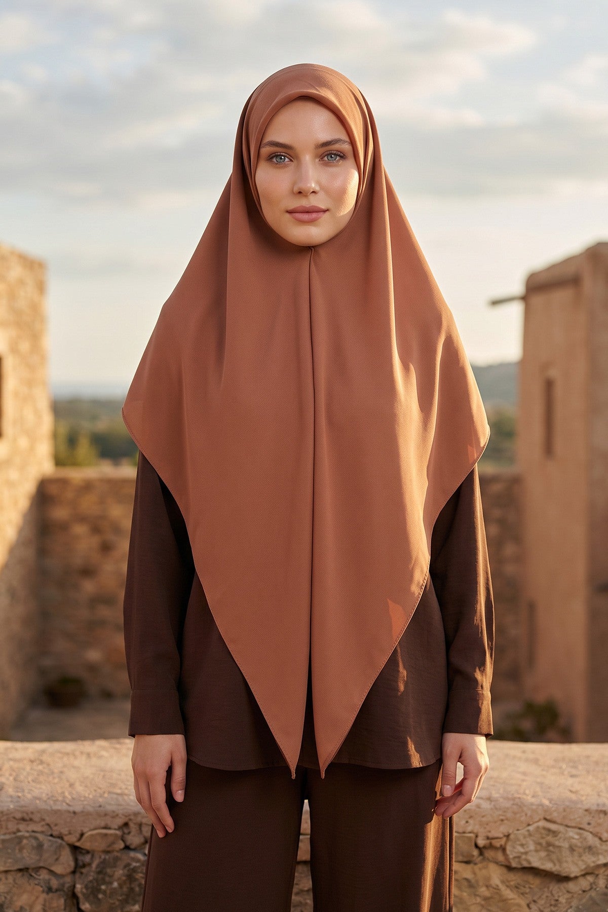 Premium Crepe Hijab Shawl, Soft Non-Slip Ready-to-Wear Modest Scarf,PS-63