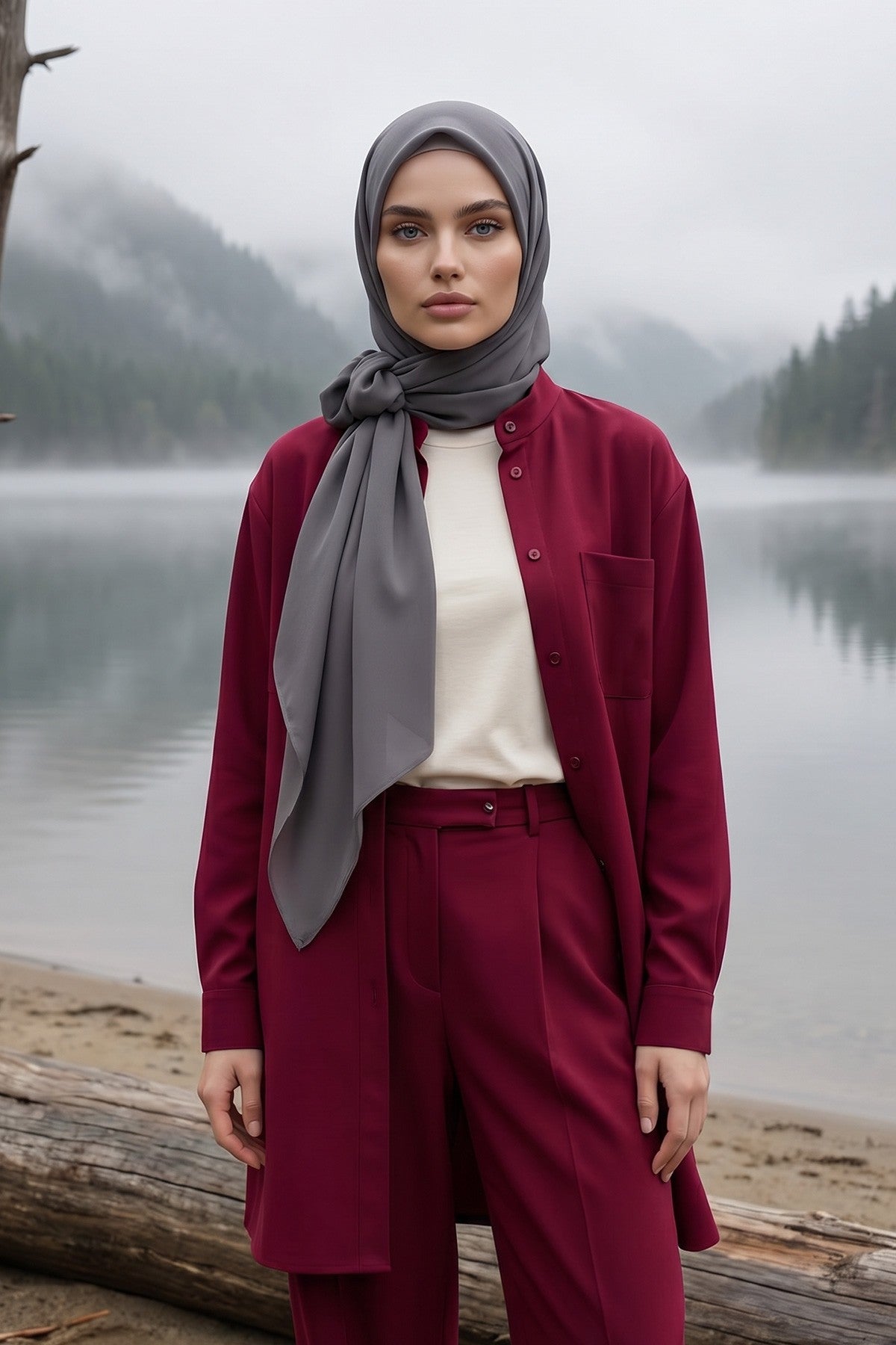 Premium Crepe Hijab Shawl, Soft Non-Slip Ready-to-Wear Modest Scarf,PS-63