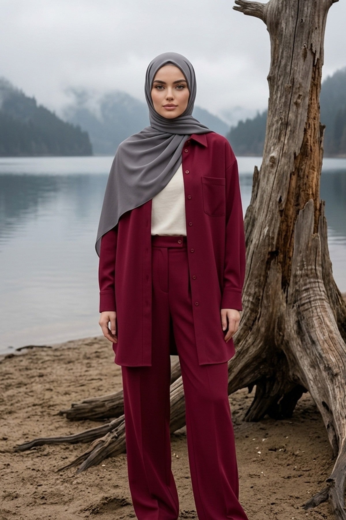 Premium Crepe Hijab Shawl, Soft Non-Slip Ready-to-Wear Modest Scarf,PS-63