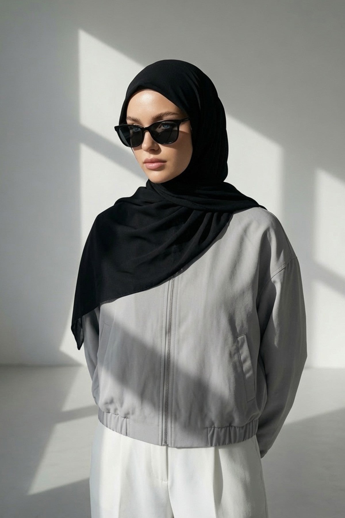 Premium Crepe Hijab Shawl, Soft Non-Slip Ready-to-Wear Modest Scarf,PS-63