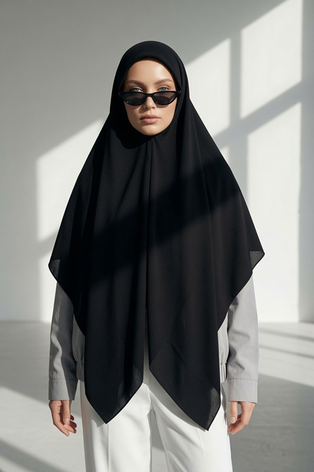 Premium Crepe Hijab Shawl, Soft Non-Slip Ready-to-Wear Modest Scarf,PS-63