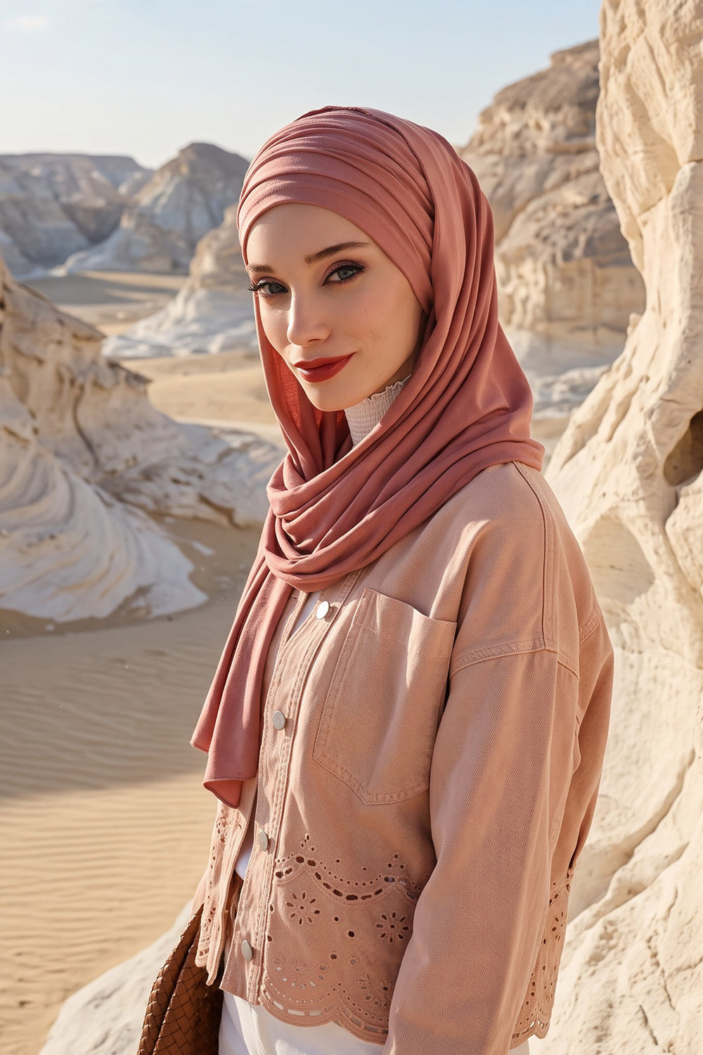 Premium Jersey Shawl Hijab for Women, Easy to Wear Cotton Headscarf, Lightweight and Breathable Instant Jersey Shawl, Mother's Day Gift,BT-1 Cappucino