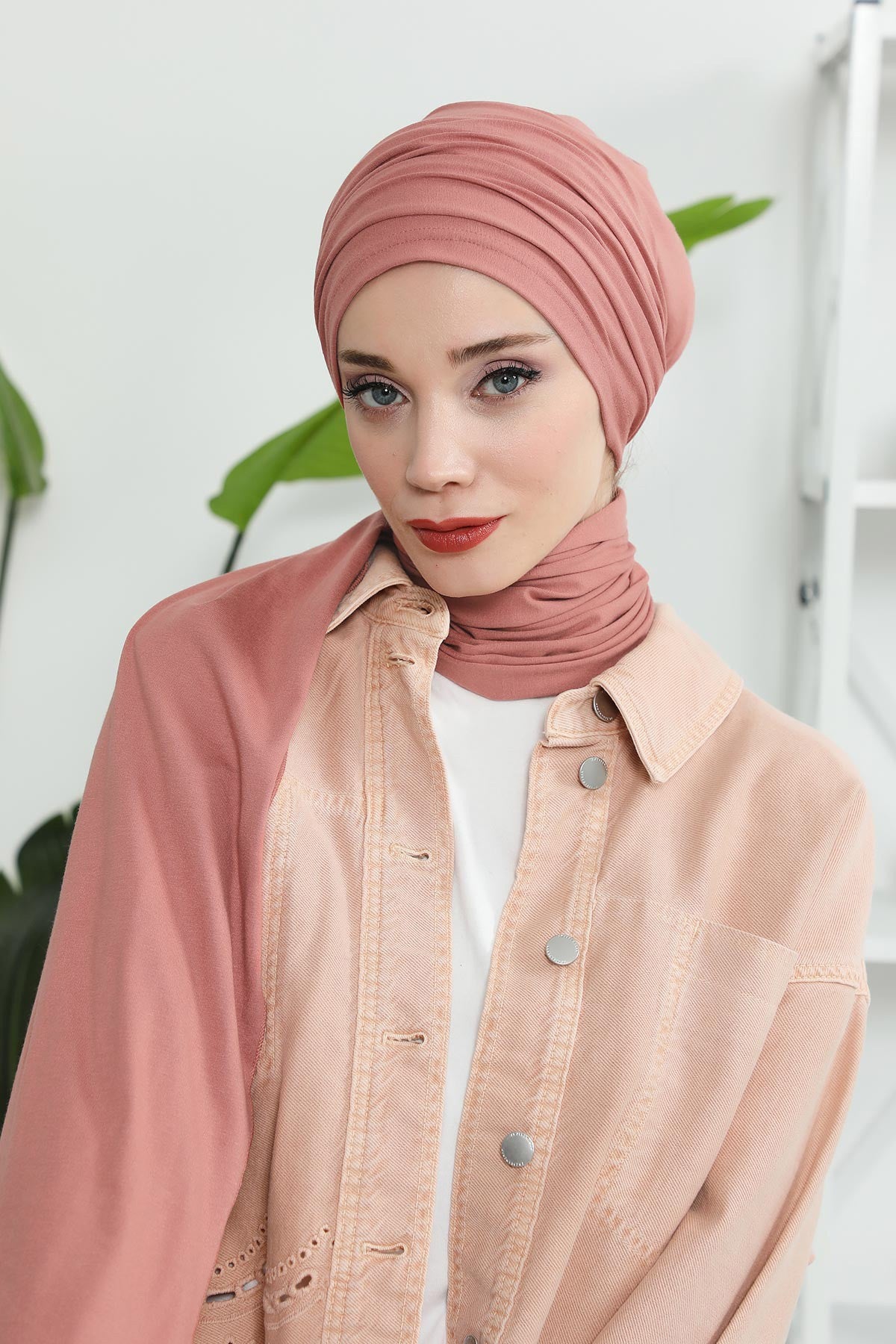 Premium Jersey Shawl Hijab for Women, Easy to Wear Cotton Headscarf, Lightweight and Breathable Instant Jersey Shawl, Mother's Day Gift,BT-1