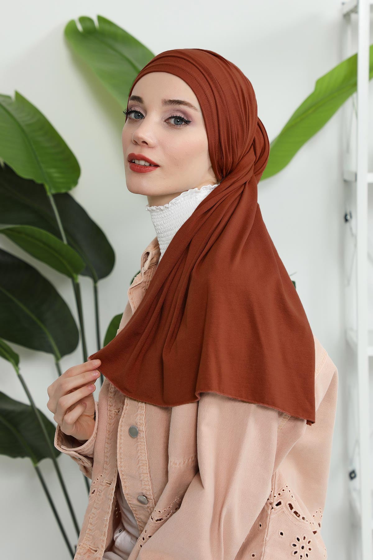 Premium Jersey Shawl Hijab for Women, Easy to Wear Cotton Headscarf, Lightweight and Breathable Instant Jersey Shawl, Mother's Day Gift,BT-1