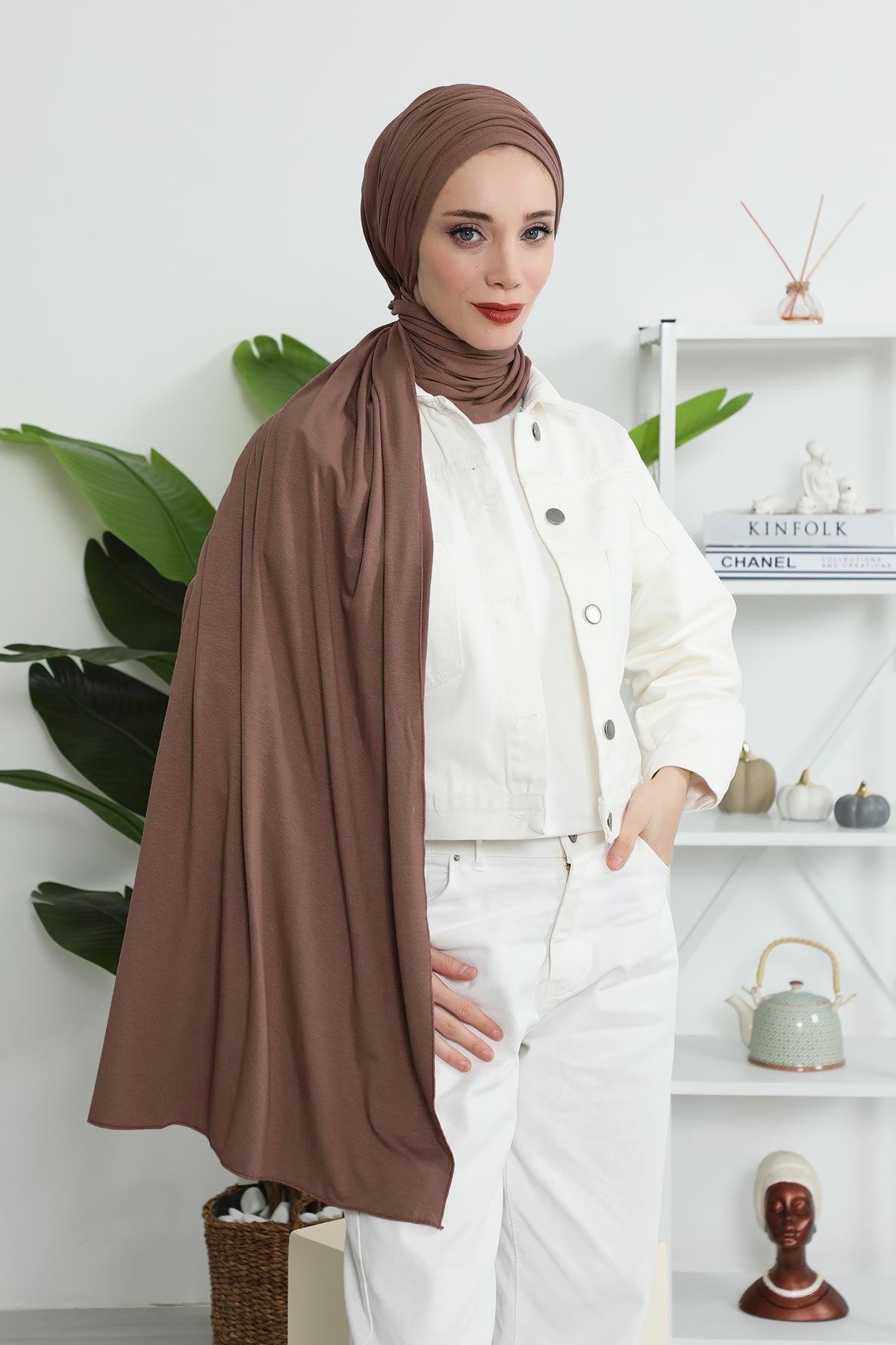 Premium Jersey Shawl Hijab for Women, Easy to Wear Cotton Headscarf, Lightweight and Breathable Instant Jersey Shawl, Mother's Day Gift,BT-1