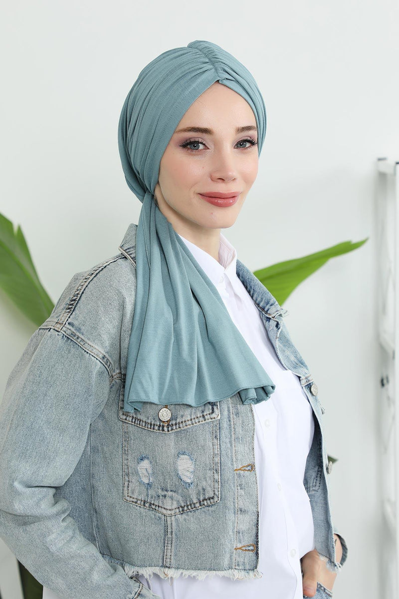 Premium Jersey Shawl Hijab for Women, Easy to Wear Cotton Headscarf, Lightweight and Breathable Instant Jersey Shawl, Mother's Day Gift,BT-1
