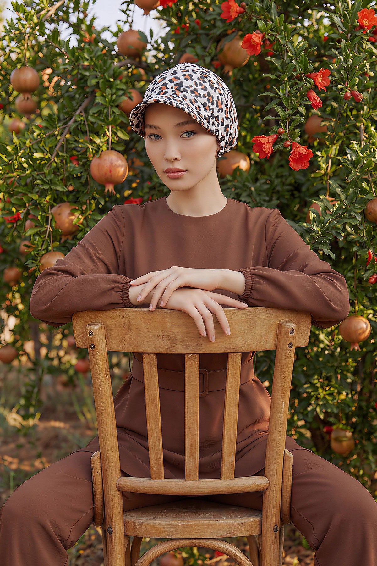 Printed Cotton Visor Women Turban Hat, Sun Protective Newsboy Hat for Women, 95% Cotton Plain Casual Hijab Bonnet Chemo Cap,B-73YD Wild Elegance