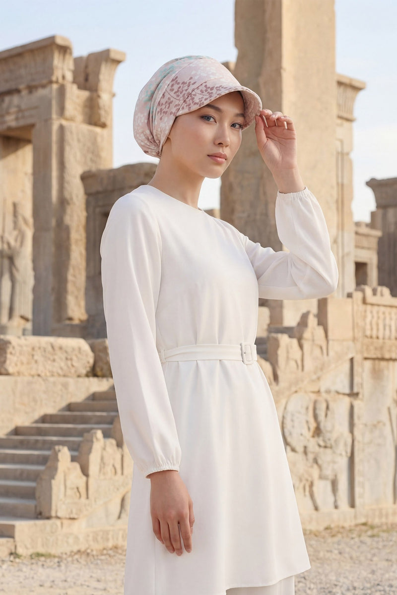 Printed Cotton Visor Women Turban Hat, Sun Protective Newsboy Hat for Women, 95% Cotton Plain Casual Hijab Bonnet Chemo Cap,B-73YD