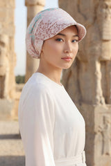 Printed Cotton Visor Women Turban Hat, Sun Protective Newsboy Hat for Women, 95% Cotton Plain Casual Hijab Bonnet Chemo Cap,B-73YD Spring Awakening