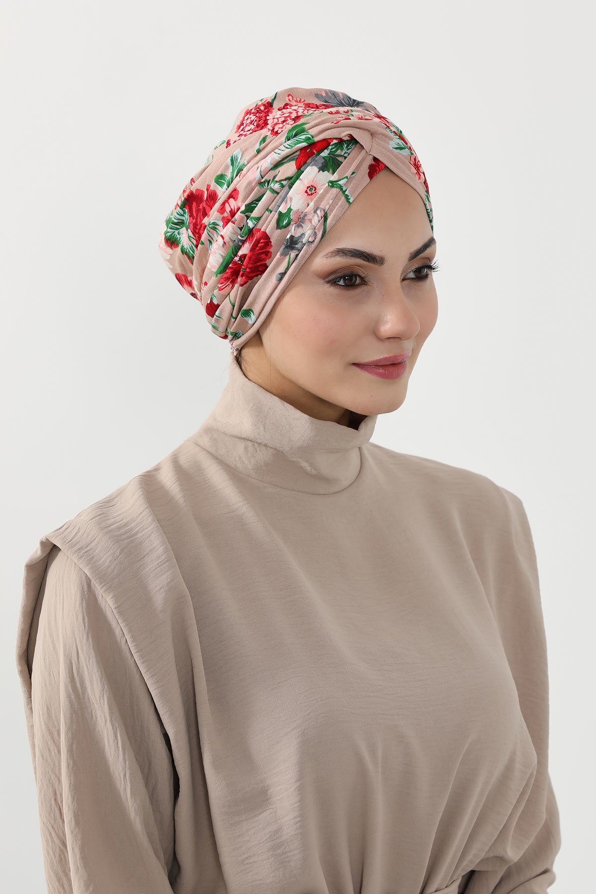 Printed Instant Turban for Women, 95% Cotton Pre-Tied Head Wrap, Lightweight Head Scarf Bonnet Cap with Beautiful Pattern Options,B-9YD Traditional Pattern