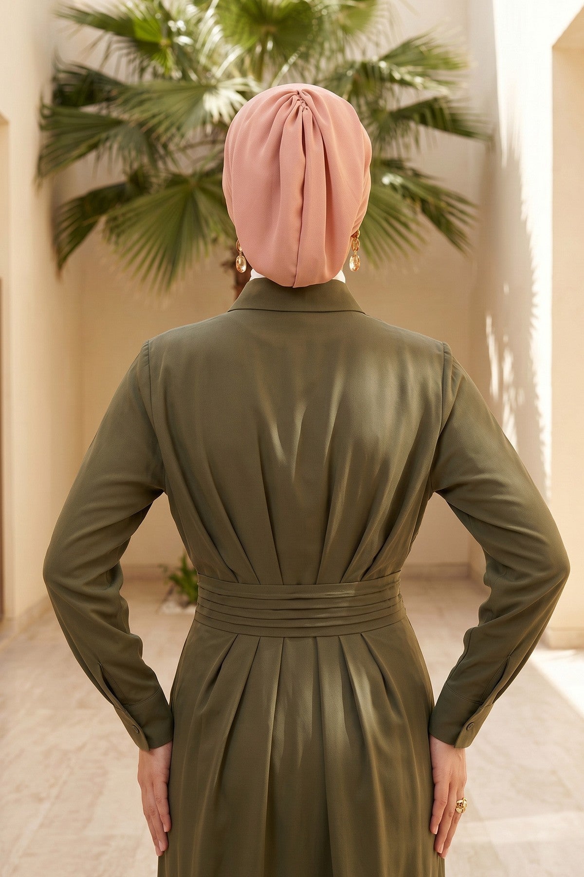 Ready-to-Wear Draped Crepe Hijab Bonnet, Elegant Instant Modest Head Covering,B-102KR