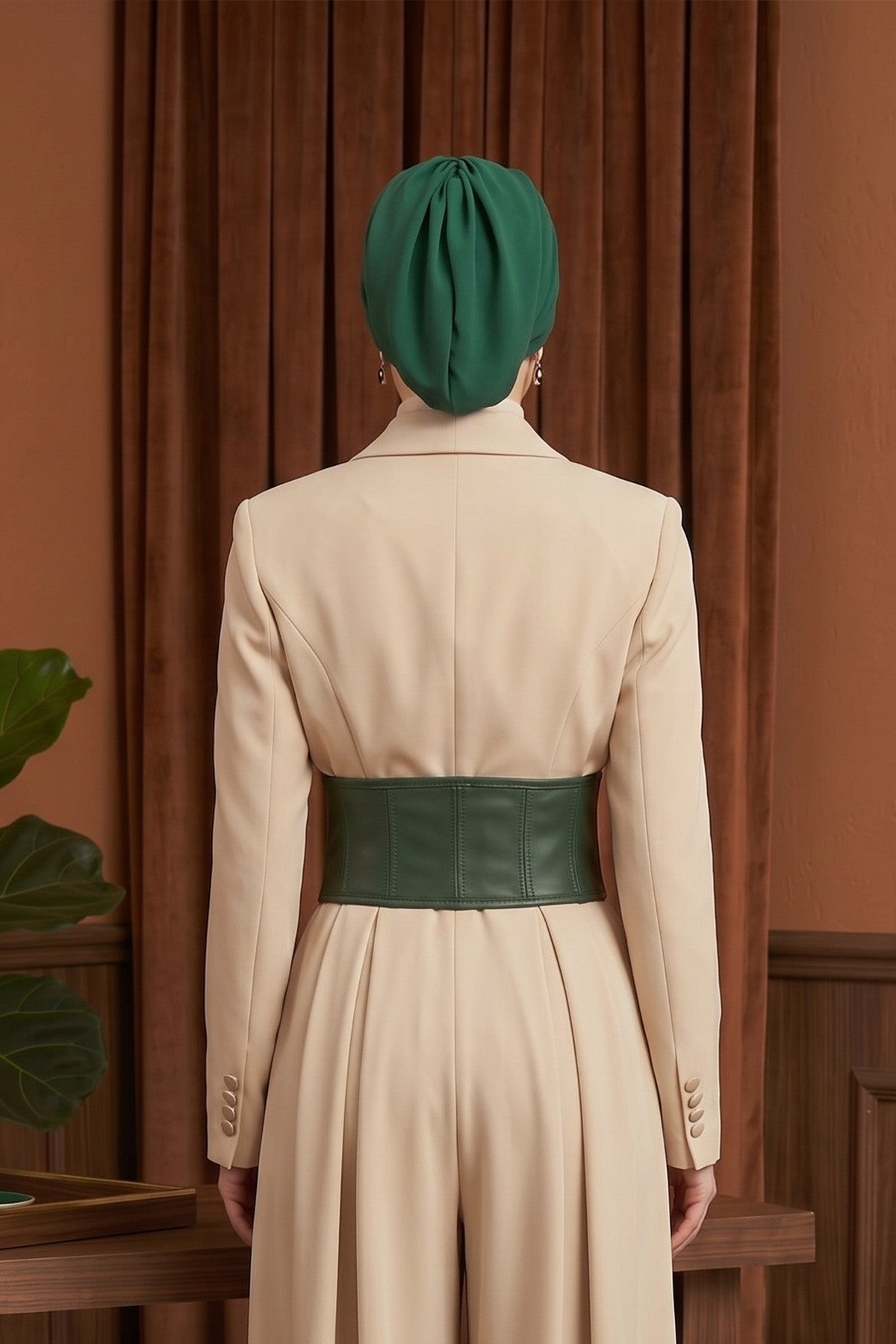 Ready-to-Wear Draped Crepe Hijab Bonnet, Elegant Instant Modest Head Covering,B-102KR