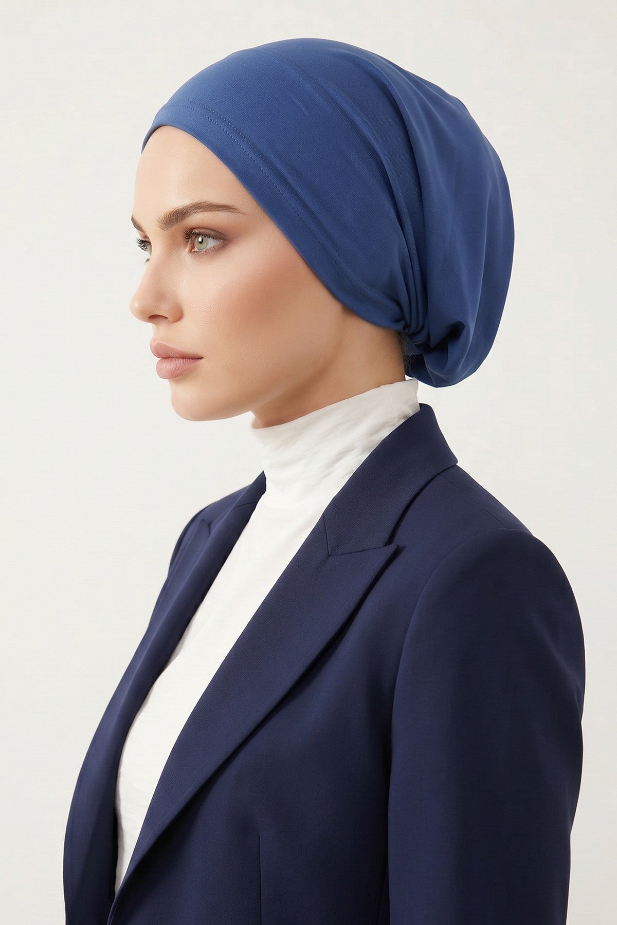 Ready-to-Wear Draped Crepe Hijab Bonnet, Elegant Instant Modest Head Covering,B-102KR