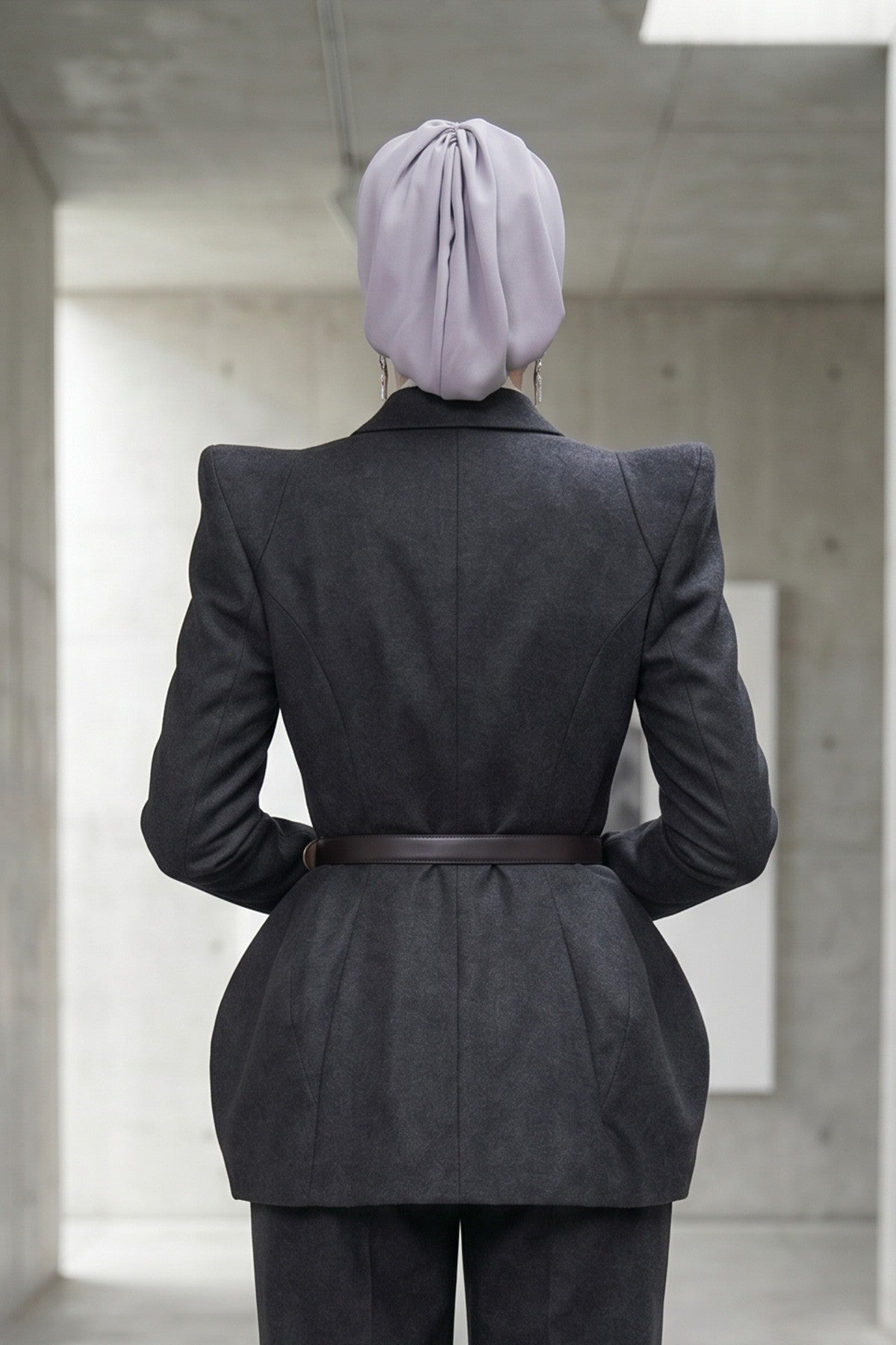 Ready-to-Wear Draped Crepe Hijab Bonnet, Elegant Instant Modest Head Covering,B-102KR