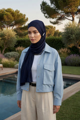 Ready-to-Wear Jersey Hijab with Eyewear & Headphone Openings,PS-94
