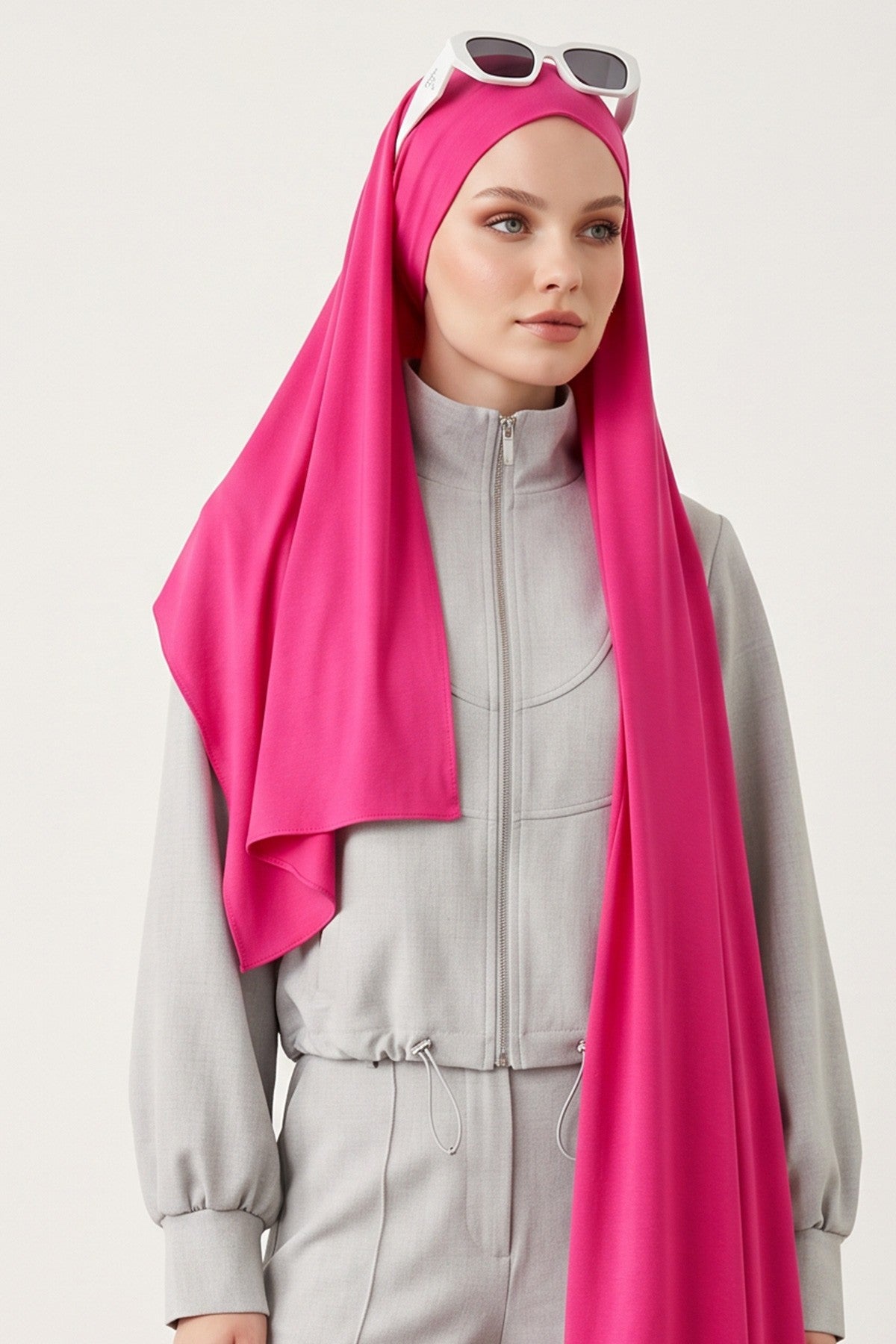 Ready-to-Wear Jersey Hijab with Eyewear & Headphone Openings,PS-94